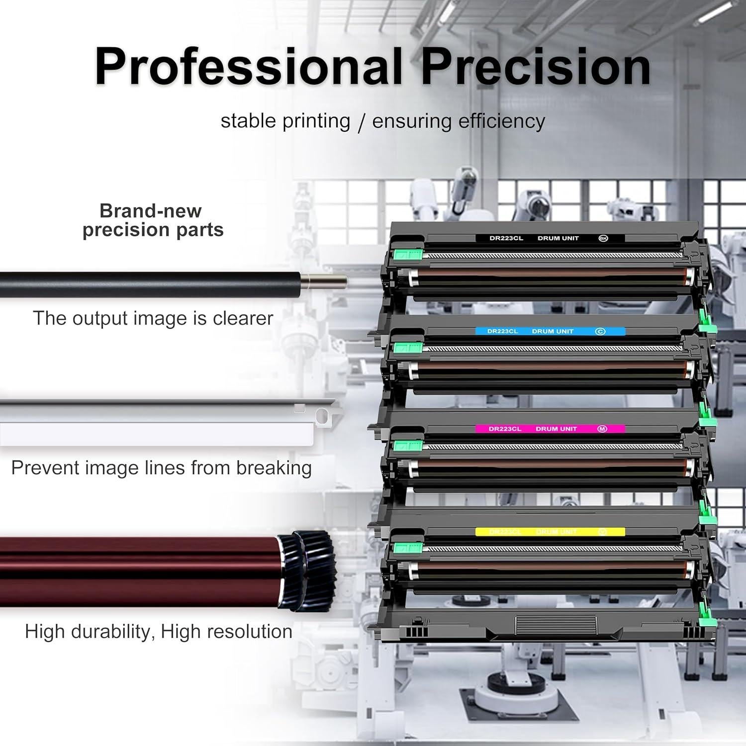 Juego de Tambor DR-223CL TOPXLKCMY para Brother - 4 Unidades