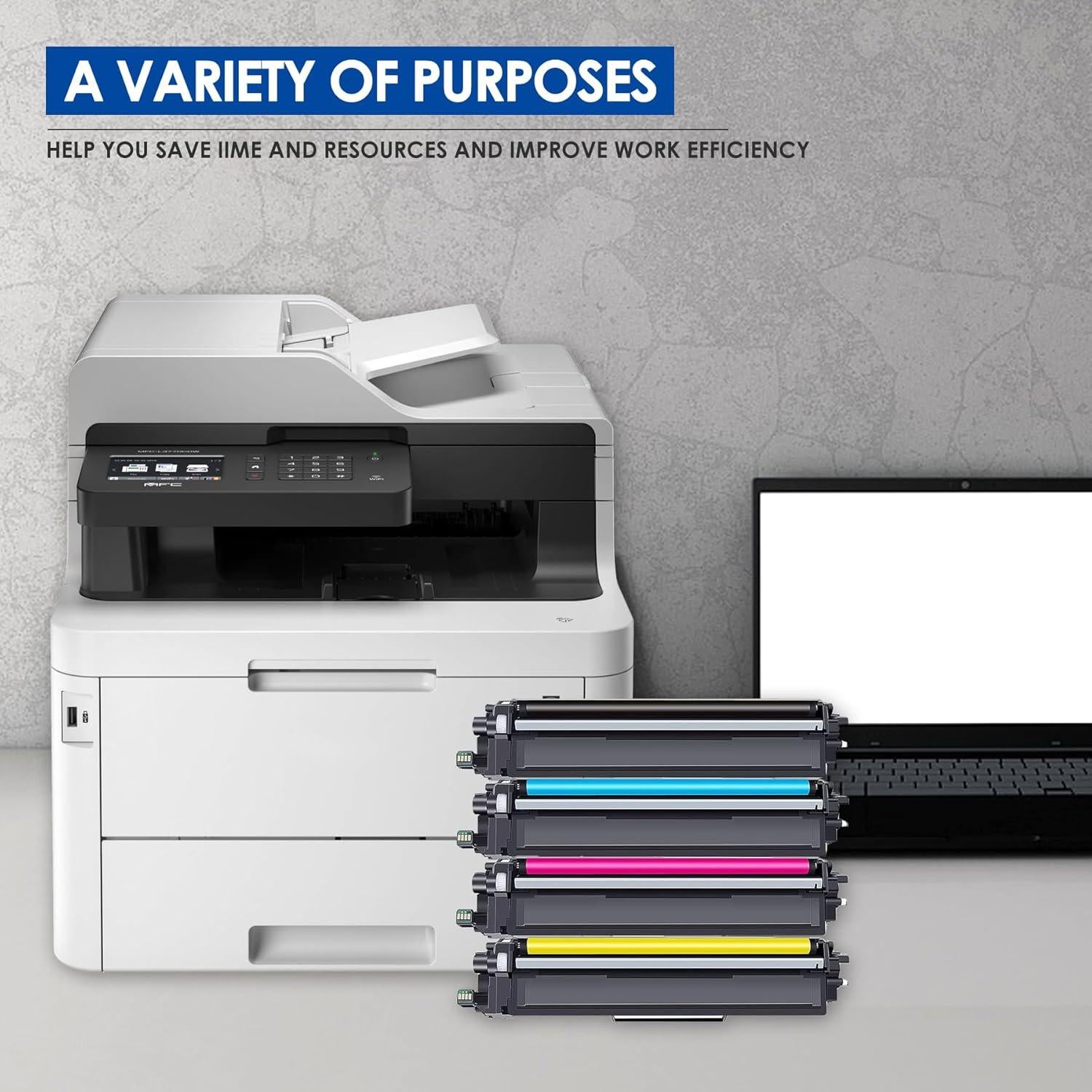 Paquete de Tóner TN-223 para Brother - 4 Cartuchos (Negro, Cian, Magenta, Amarillo)