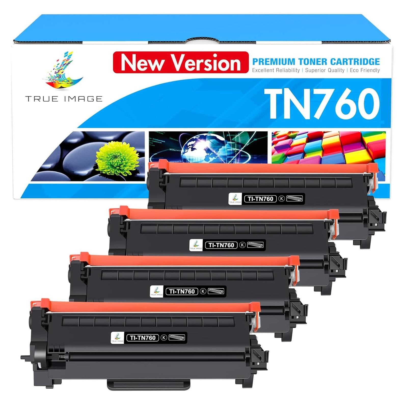 Tóner TN760 Negro Compatible Brother TN730 - 4 Paquetes