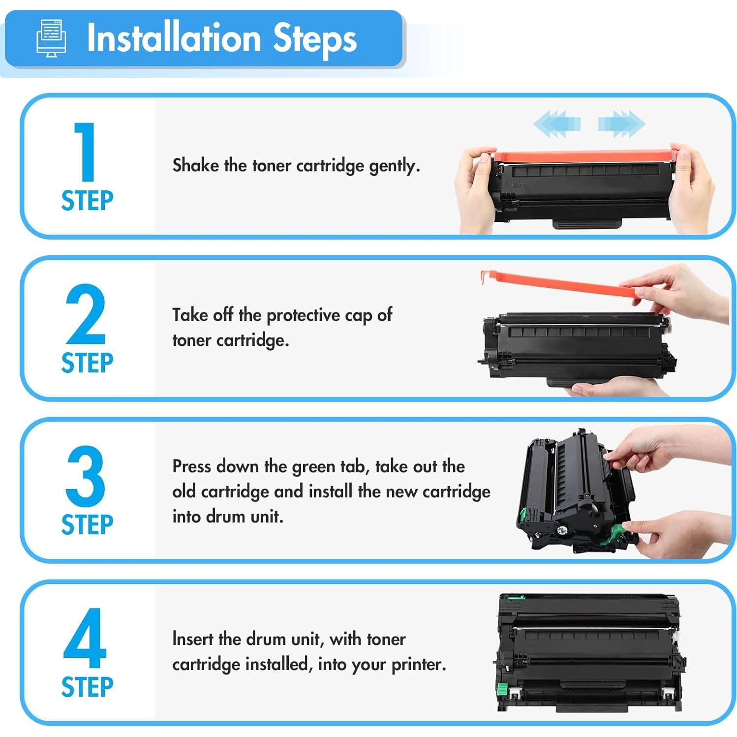 Tóner TN760 Negro Compatible Brother TN730 - 4 Paquetes