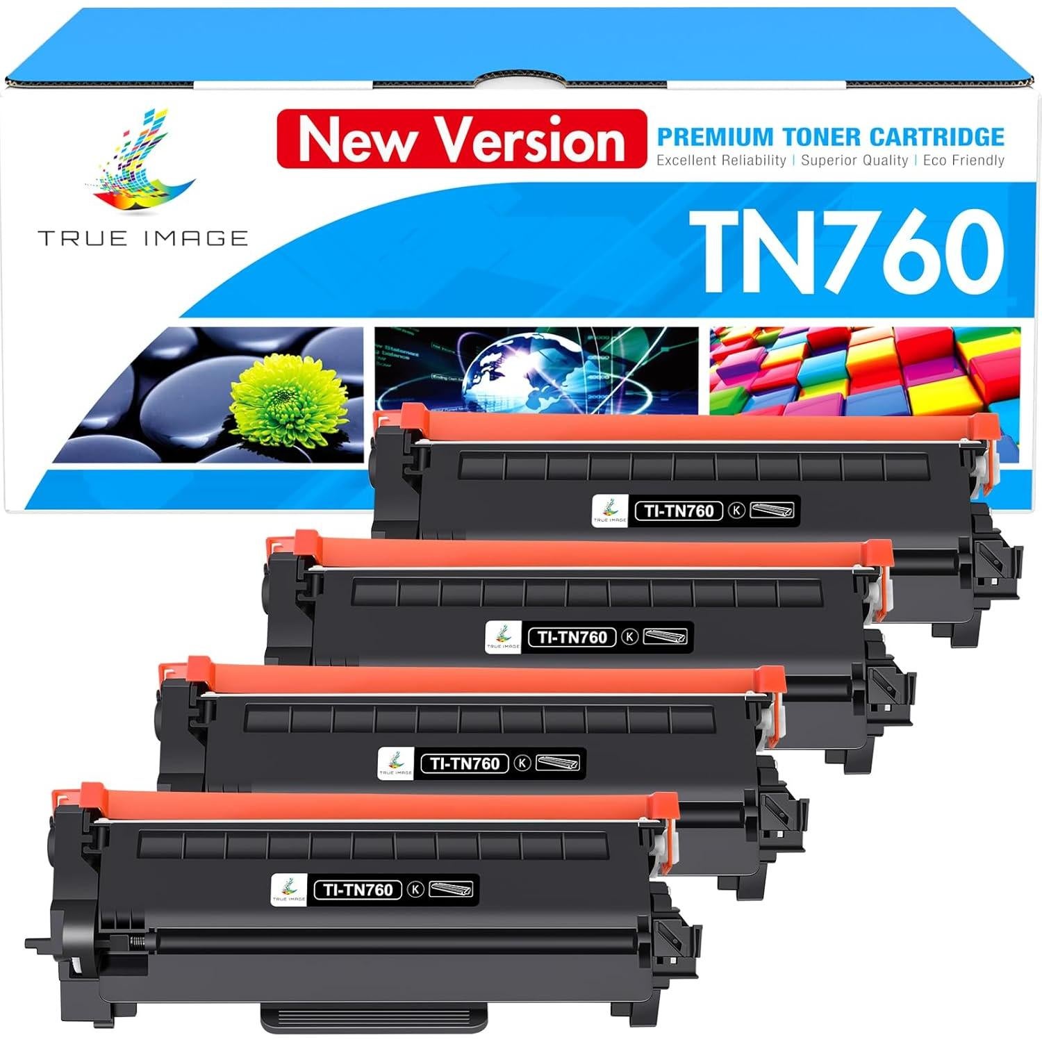Tóner TN760 Negro Compatible Brother TN730 - 4 Paquetes