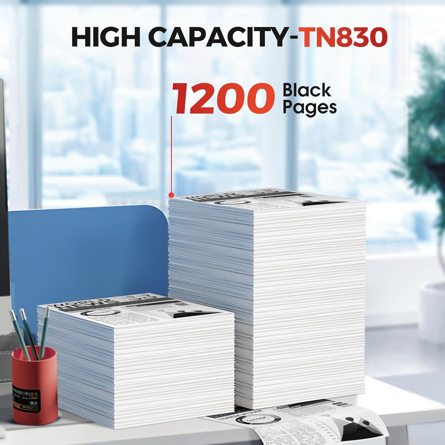 Cartucho de Tóner SUDLTO TN830 - 2 Pack, Negro, 1200 Páginas