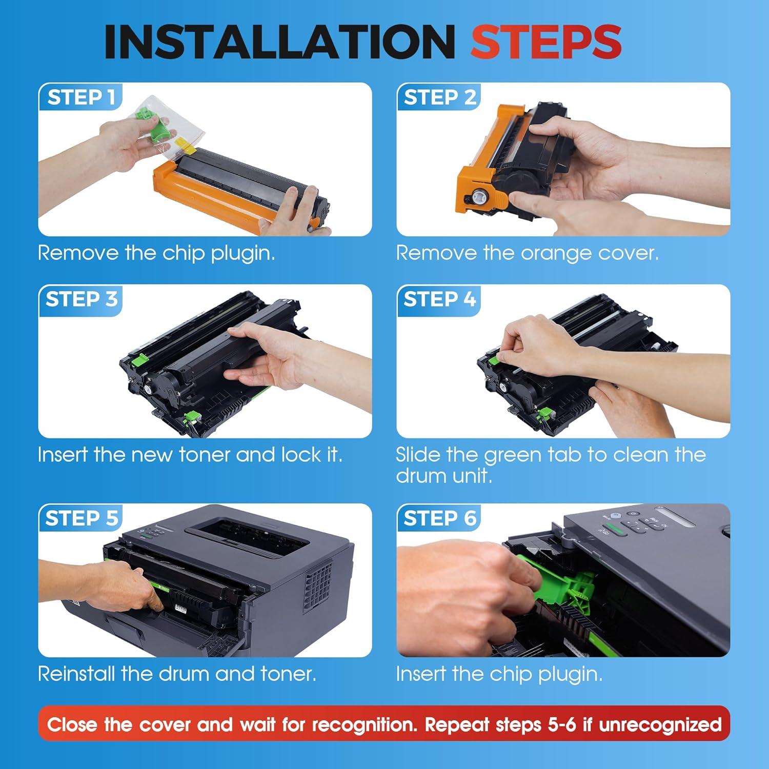 Cartucho de Tóner SUDLTO TN830 - 2 Pack, Negro, 1200 Páginas