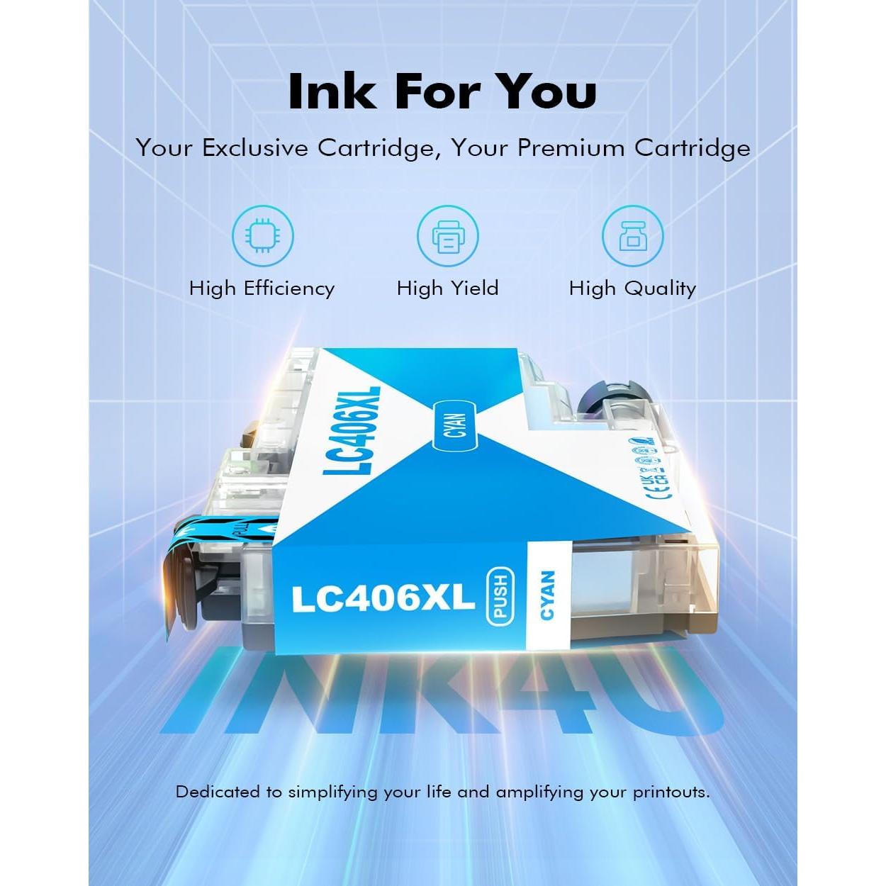 Cartucho de Tinta Compatible Brother LC406XL - Paquete de 4