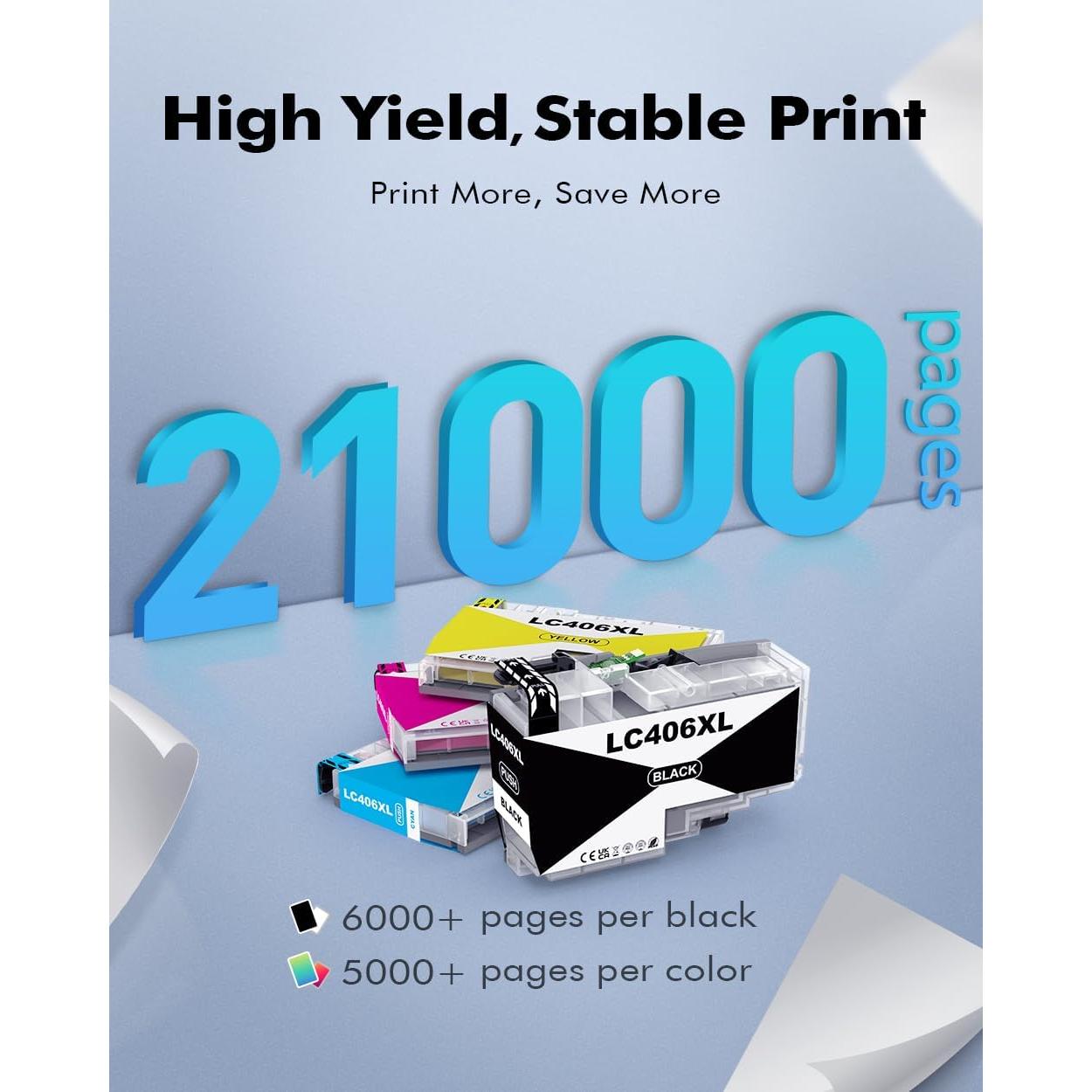 Cartucho de Tinta Compatible Brother LC406XL - Paquete de 4