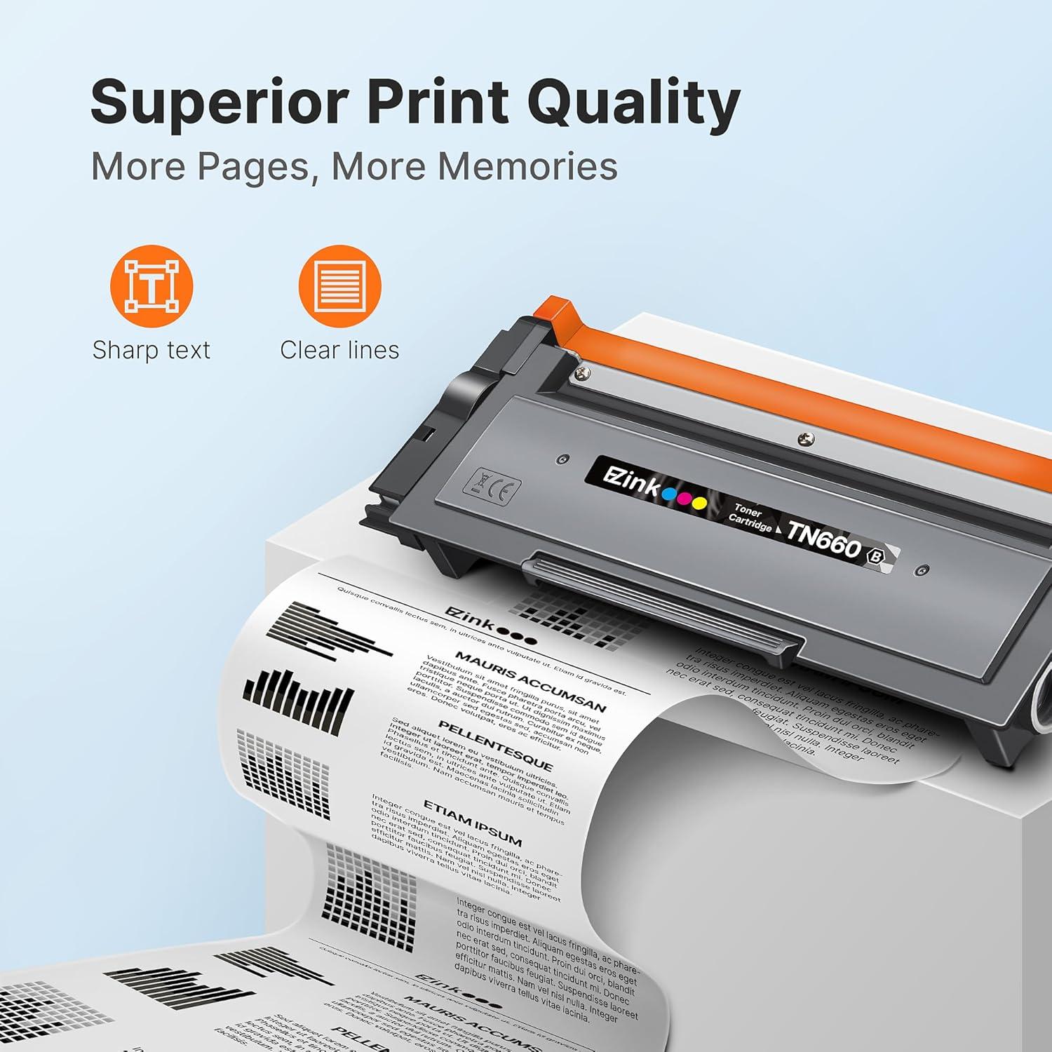 Cartucho de tóner E-Z Ink TN660 compatible Brother - 4 unidades