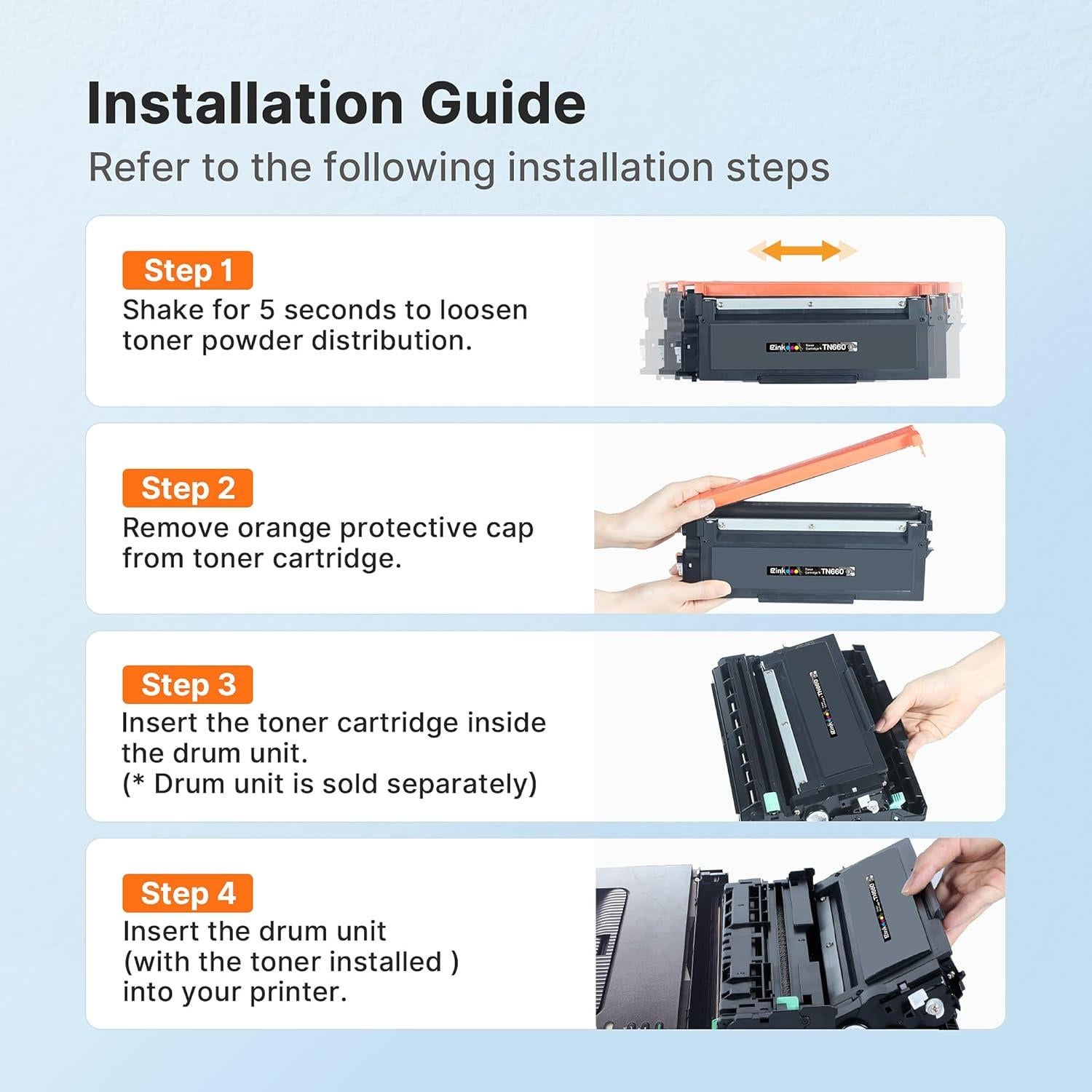 Cartucho de tóner E-Z Ink TN660 compatible Brother - 4 unidades