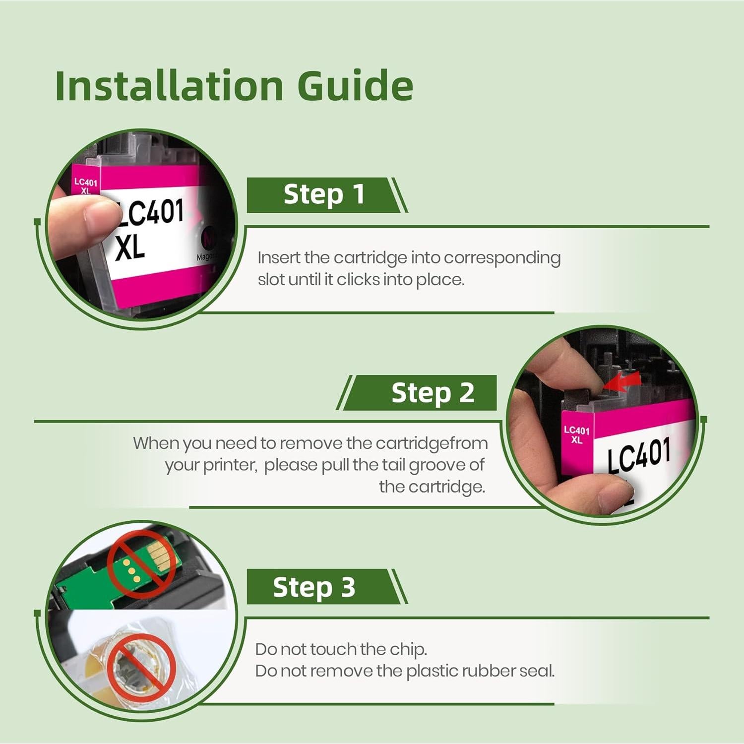 Cartuchos de tinta LC401XL Gagalay para impresora Brother - 4 Pack