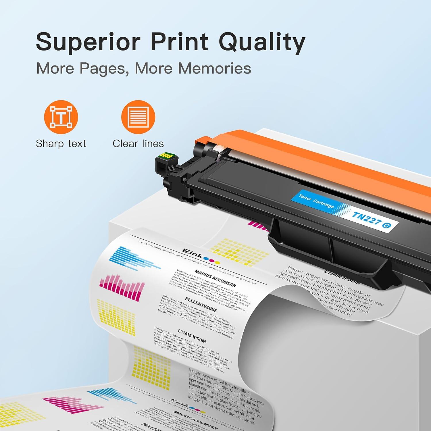 Cartucho de Tóner E-Z Ink TN-227 Compatible para Brother - 5 Paquete