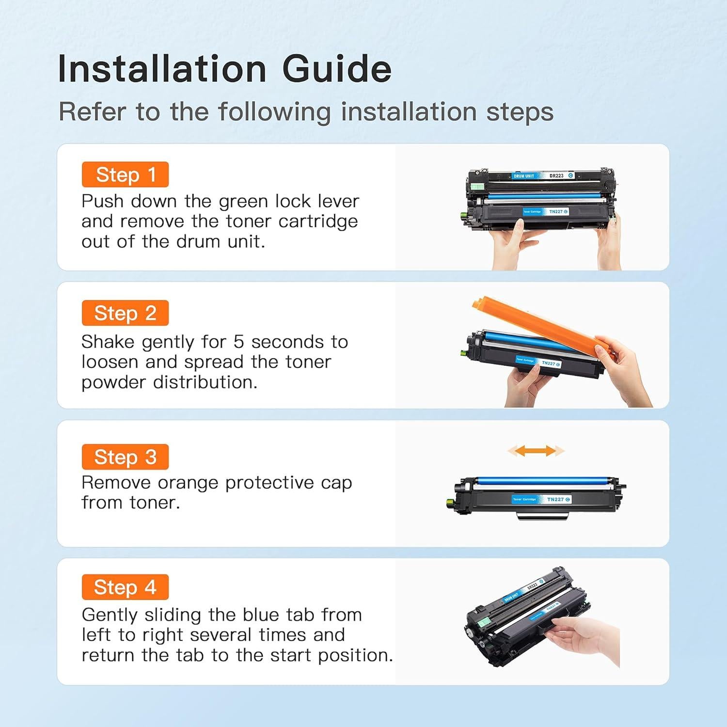 Cartucho de Tóner E-Z Ink TN-227 Compatible para Brother - 5 Paquete