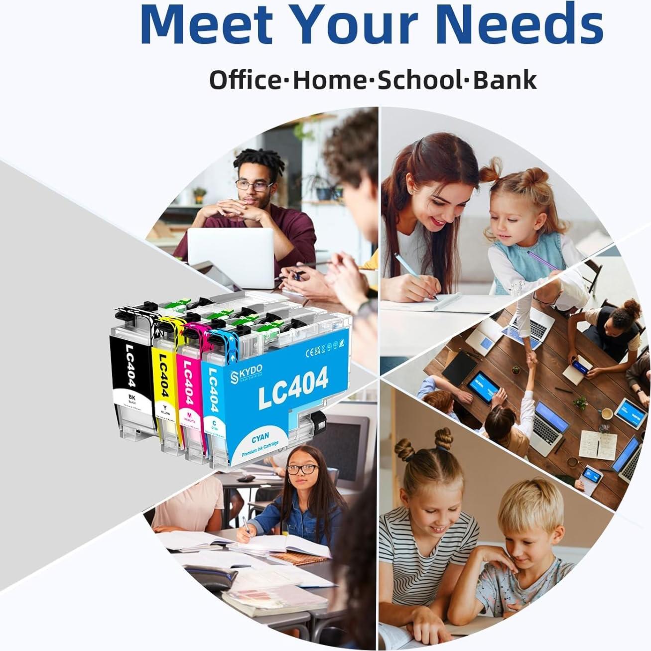 Cartuchos de tinta Skydo LC404XL Compatible para Brother - 4 Paquete