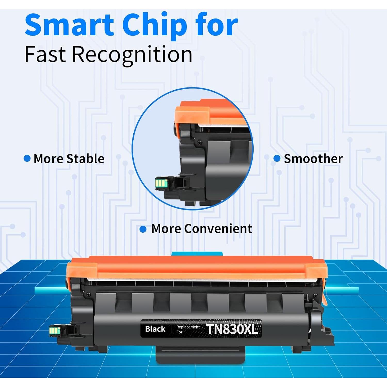 Cartucho de Tóner Negro TN830XL 4-Pack myCartridge Compatible