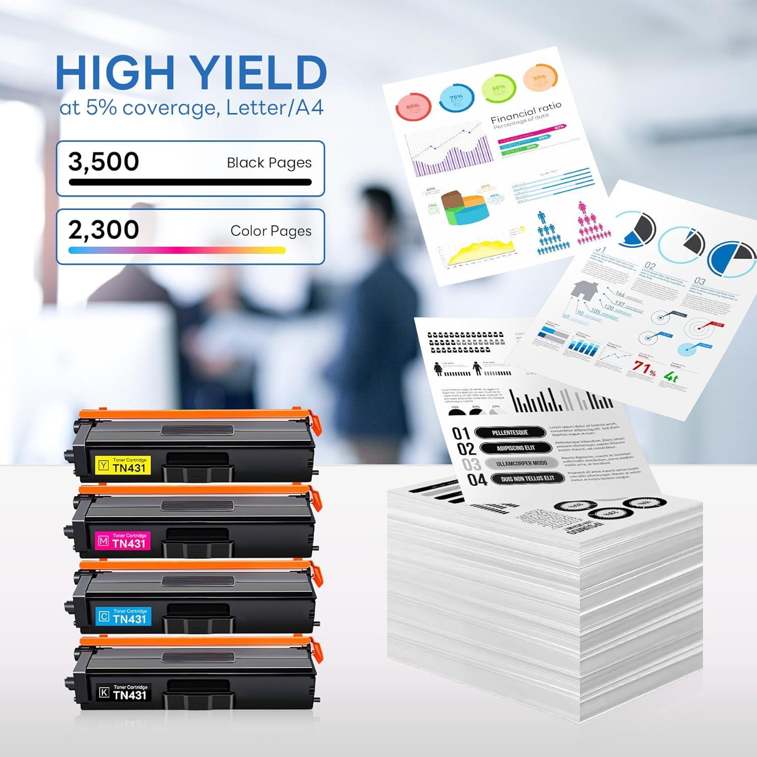 Cartucho de Tóner Snowflake TN431 Paquete de 4 Compatible