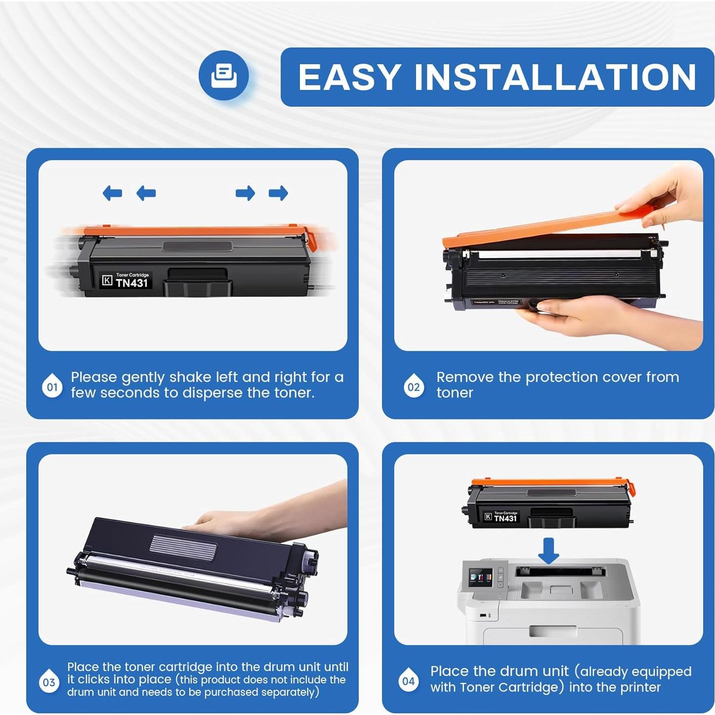 Cartucho de Tóner Snowflake TN431 Paquete de 4 Compatible