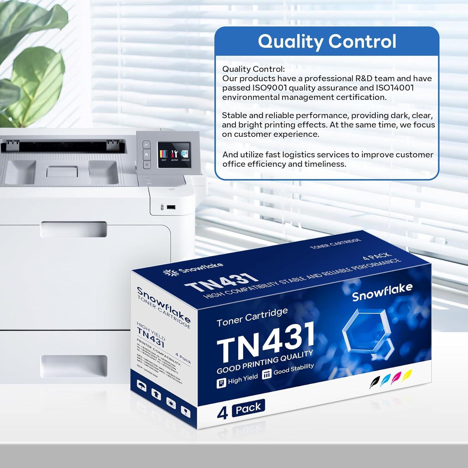 Cartucho de Tóner Snowflake TN431 Paquete de 4 Compatible