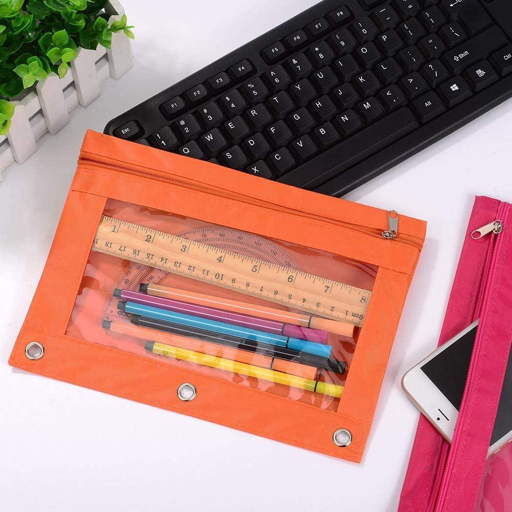 Estuche de Lápices TOPWOOZU 3 Anillas Negro 2 Paquetes