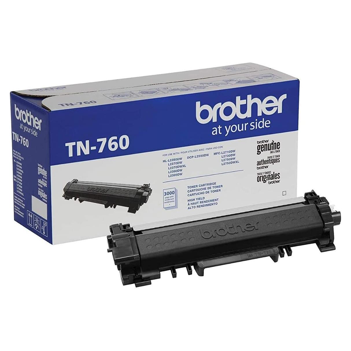 Cartucho Original Brother TN760 Negro Alto Rendimiento 4 Pack
