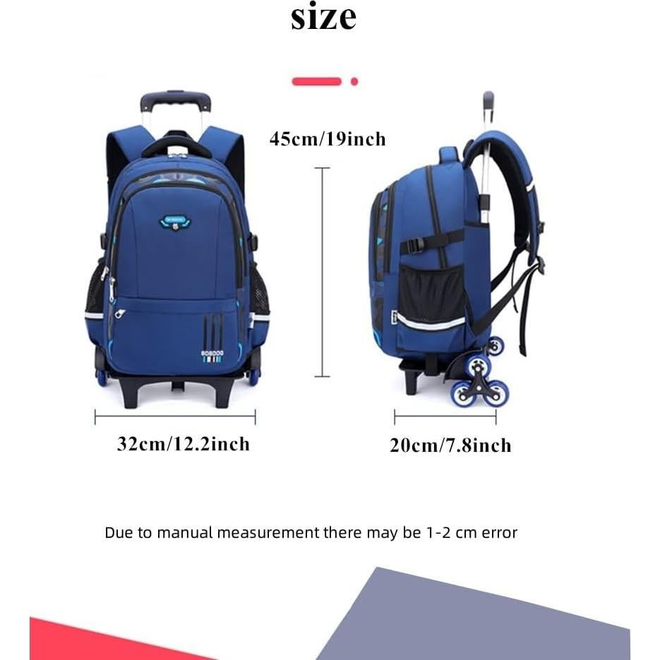 Mochila Rodante Escolar Niños B-negro y azul 32x20x49cm