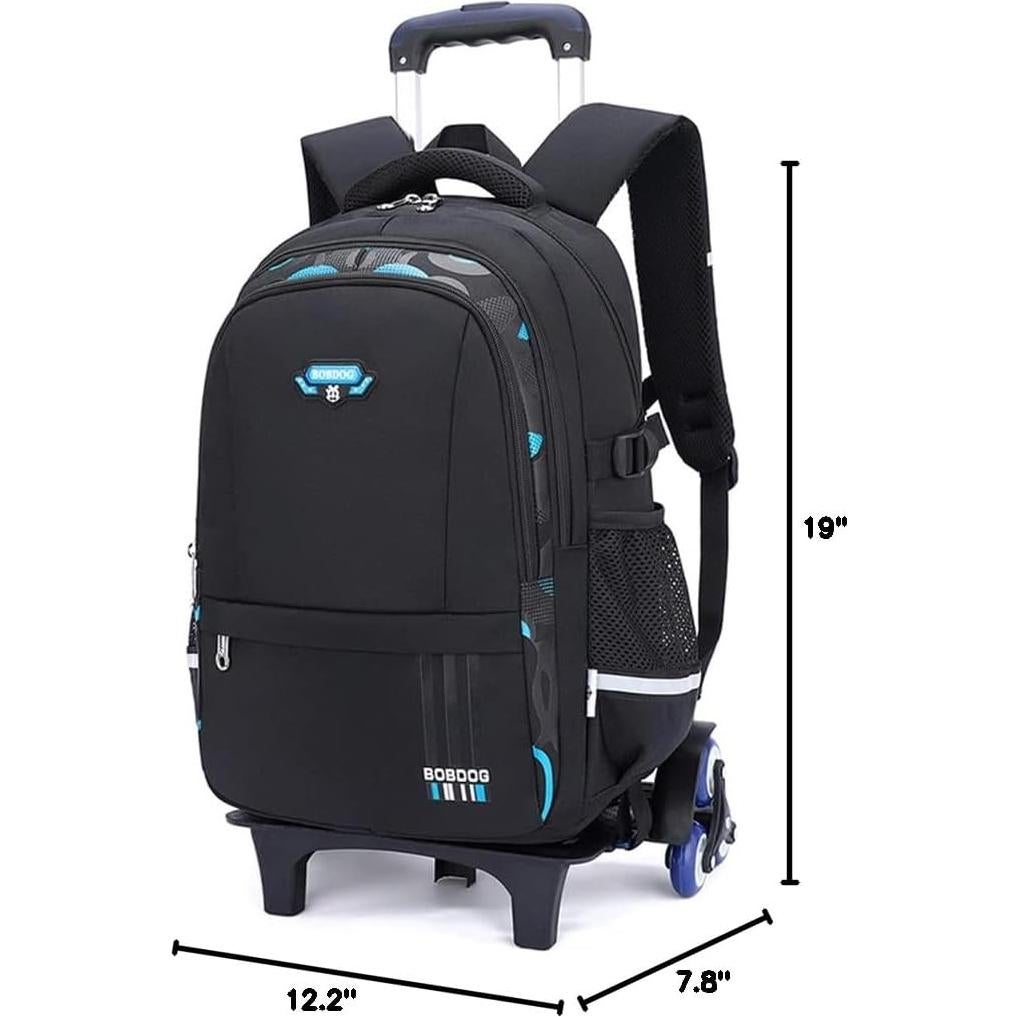 Mochila Rodante Escolar Niños B-negro y azul 32x20x49cm