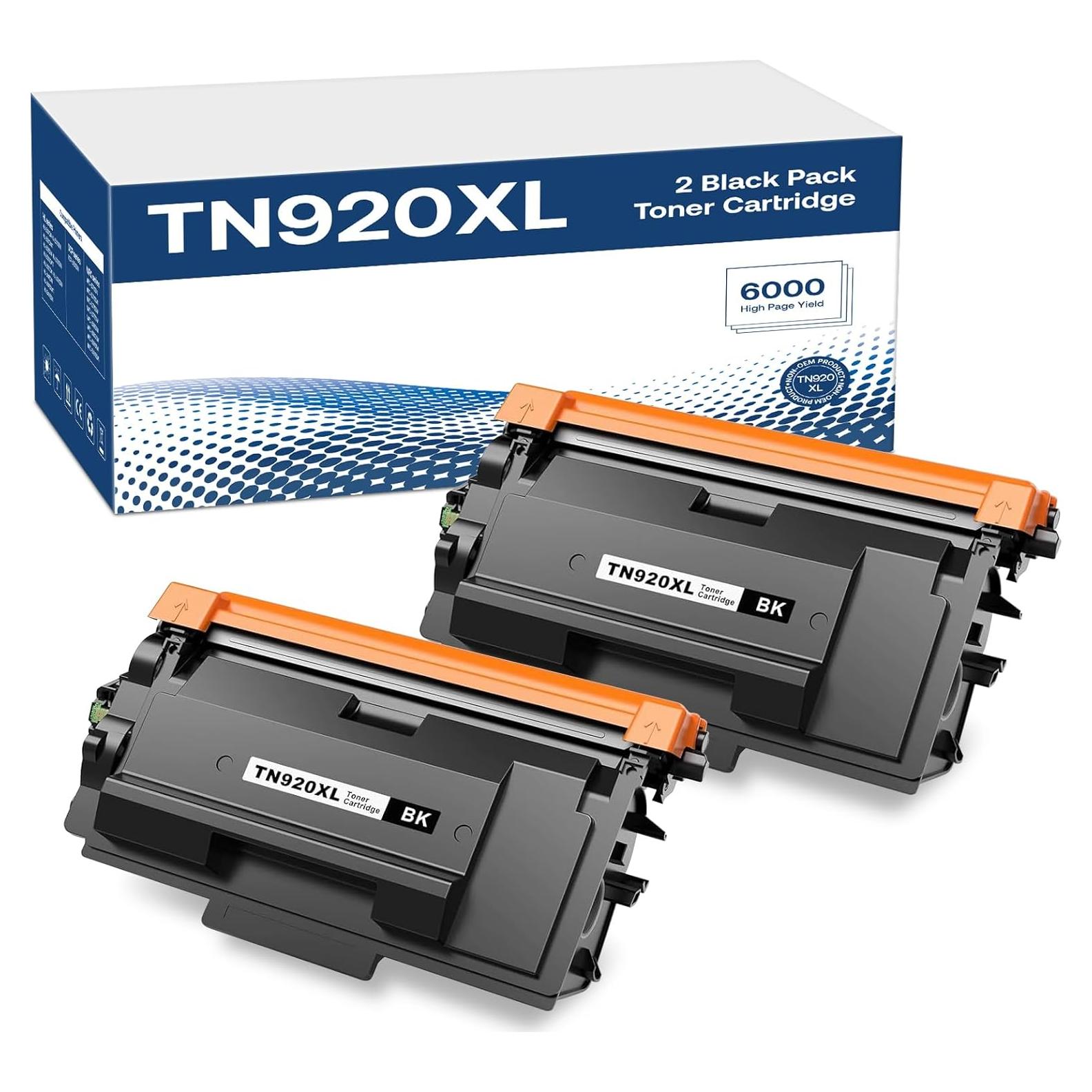 TN920XL Toner Cartridges Compatible for Brother TN920 TN920XL TN920XXL Toner Cartridges High Yield Work with HL-L6210DW HL-L5210DW HL-L6210DWT HL-L5210DWT MFC-L6810DW HL-L5210DN HL-L6310DW, 2-Black