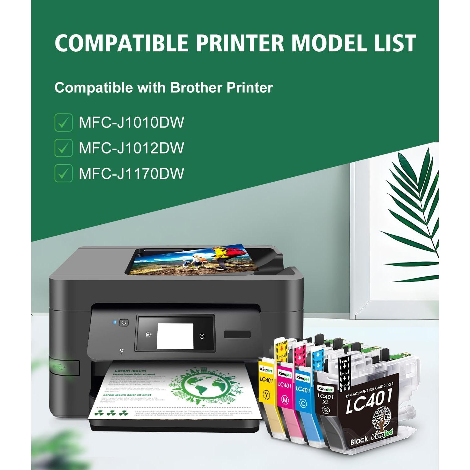 Cartuchos de tinta compatibles Kingjet LC401 4PK para Brother