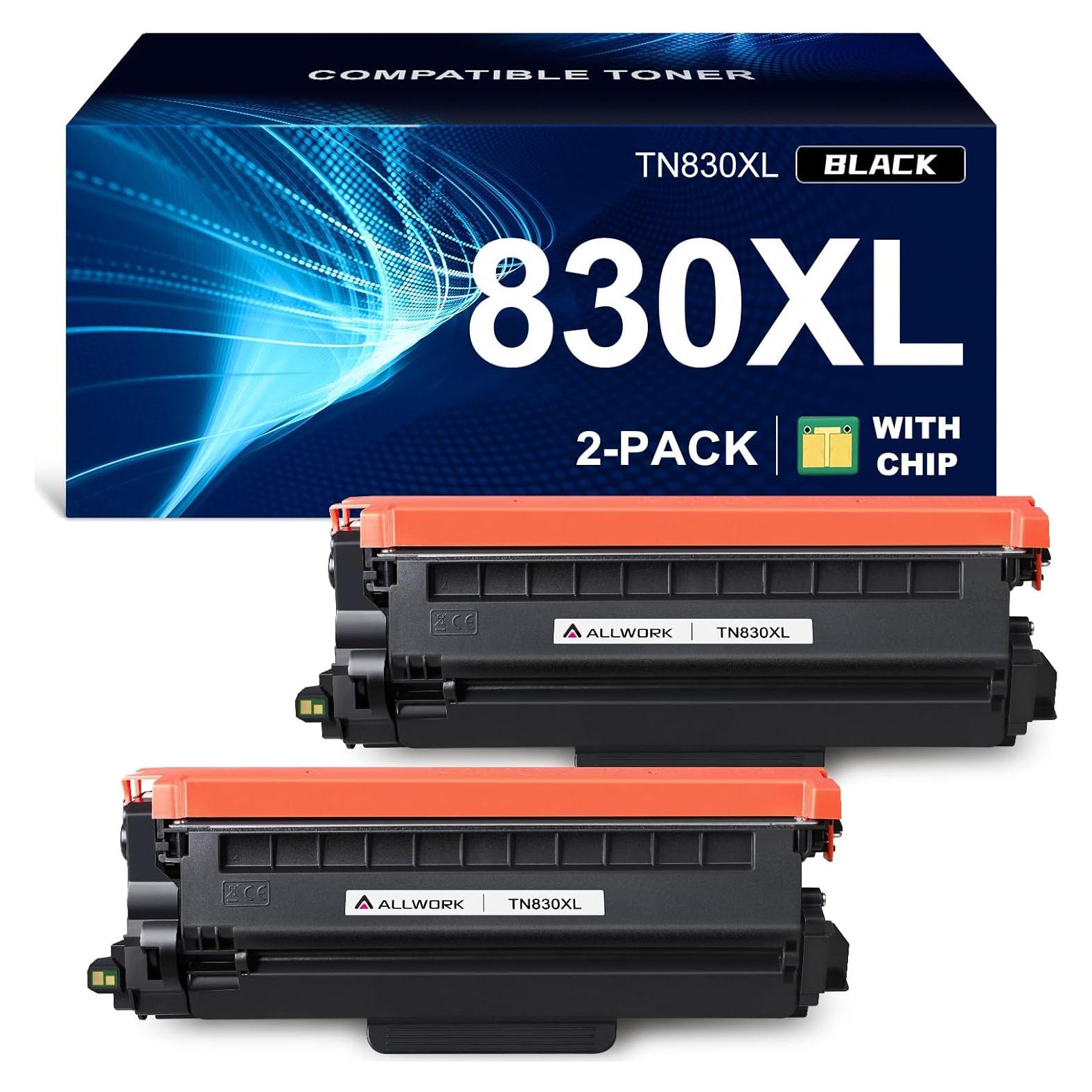 Cartucho de Tóner TN830XL Compatible Brother - 2 Negro Alto Rendimiento