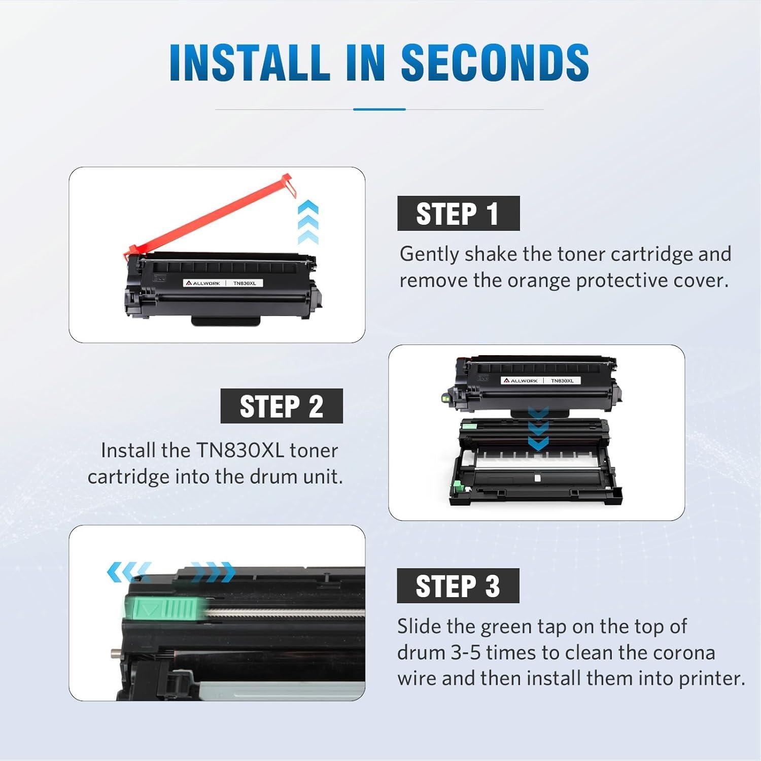 Cartucho de Tóner TN830XL Compatible Brother - 2 Negro Alto Rendimiento