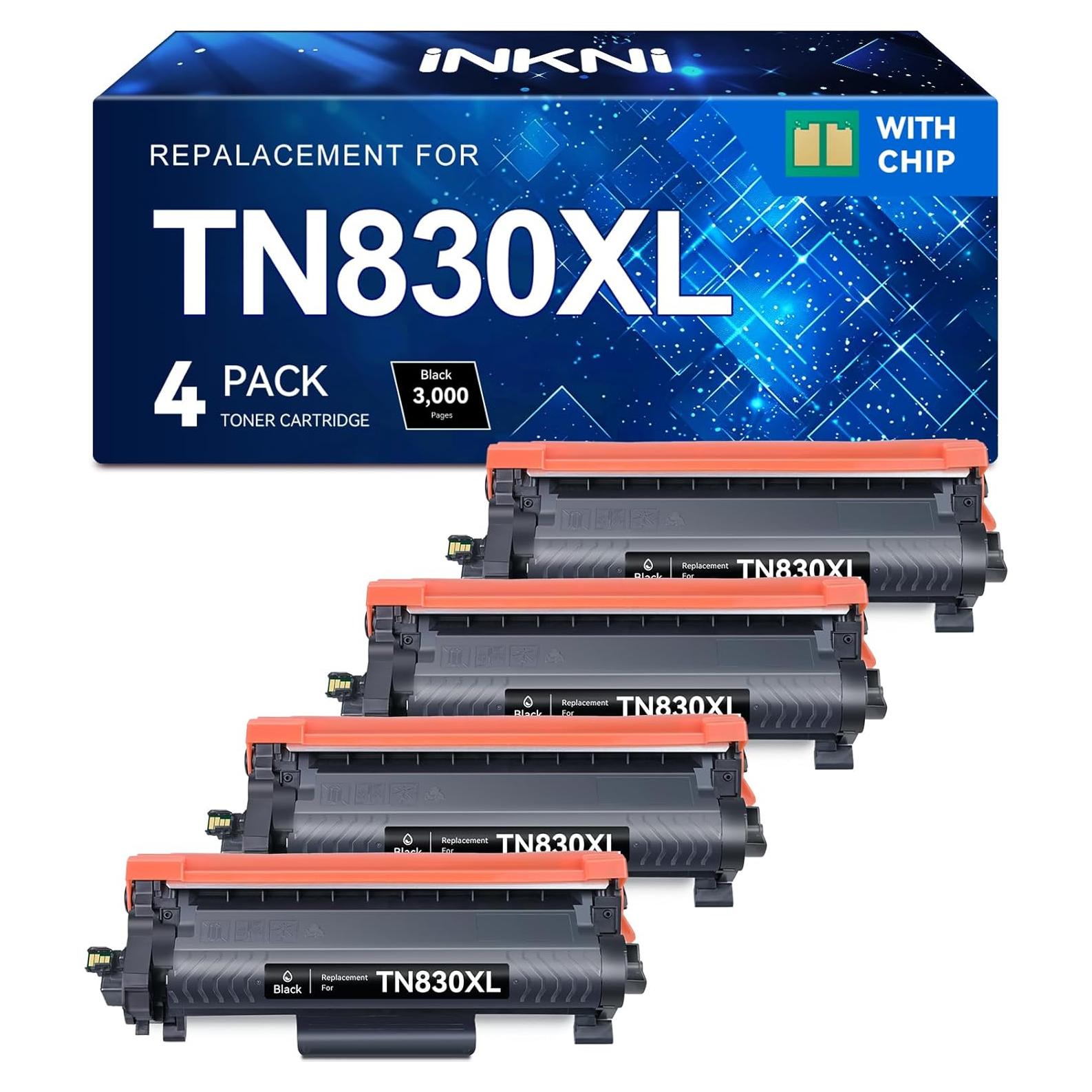 Cartuchos de Tóner INKNI TN830XL Compatibles para Brother - 4 Paquete