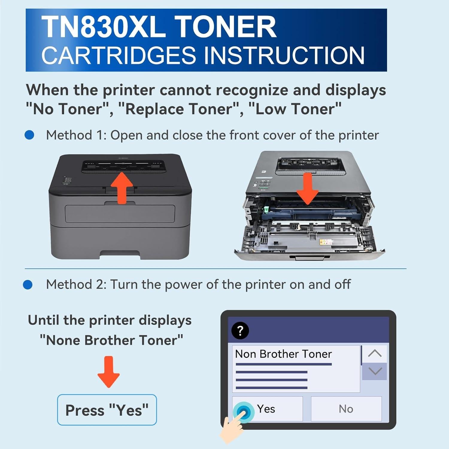 Cartuchos de Tóner INKNI TN830XL Compatibles para Brother - 4 Paquete