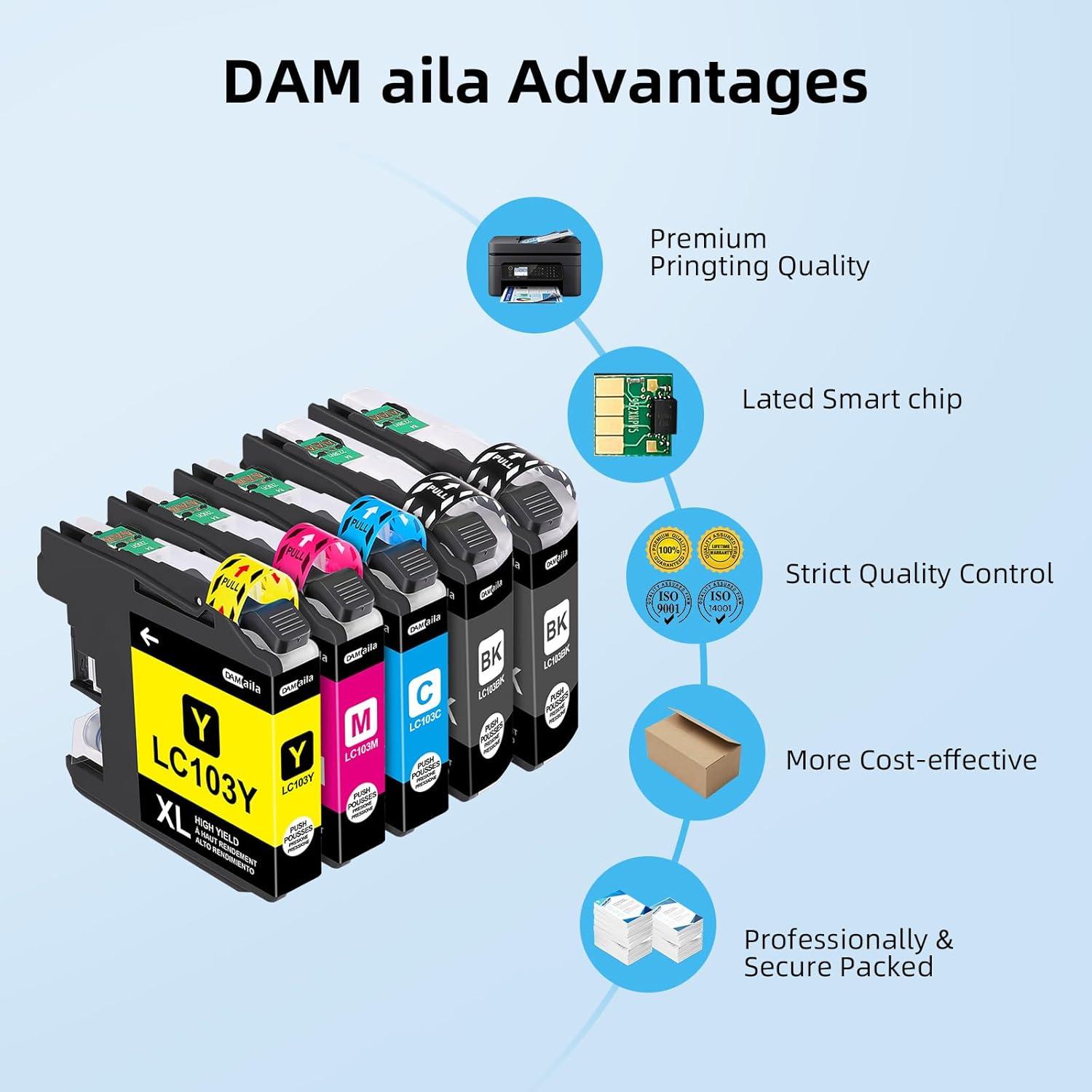 Cartuchos de Tinta Brother LC103XL Combo 4 Piezas Alto Rendimiento