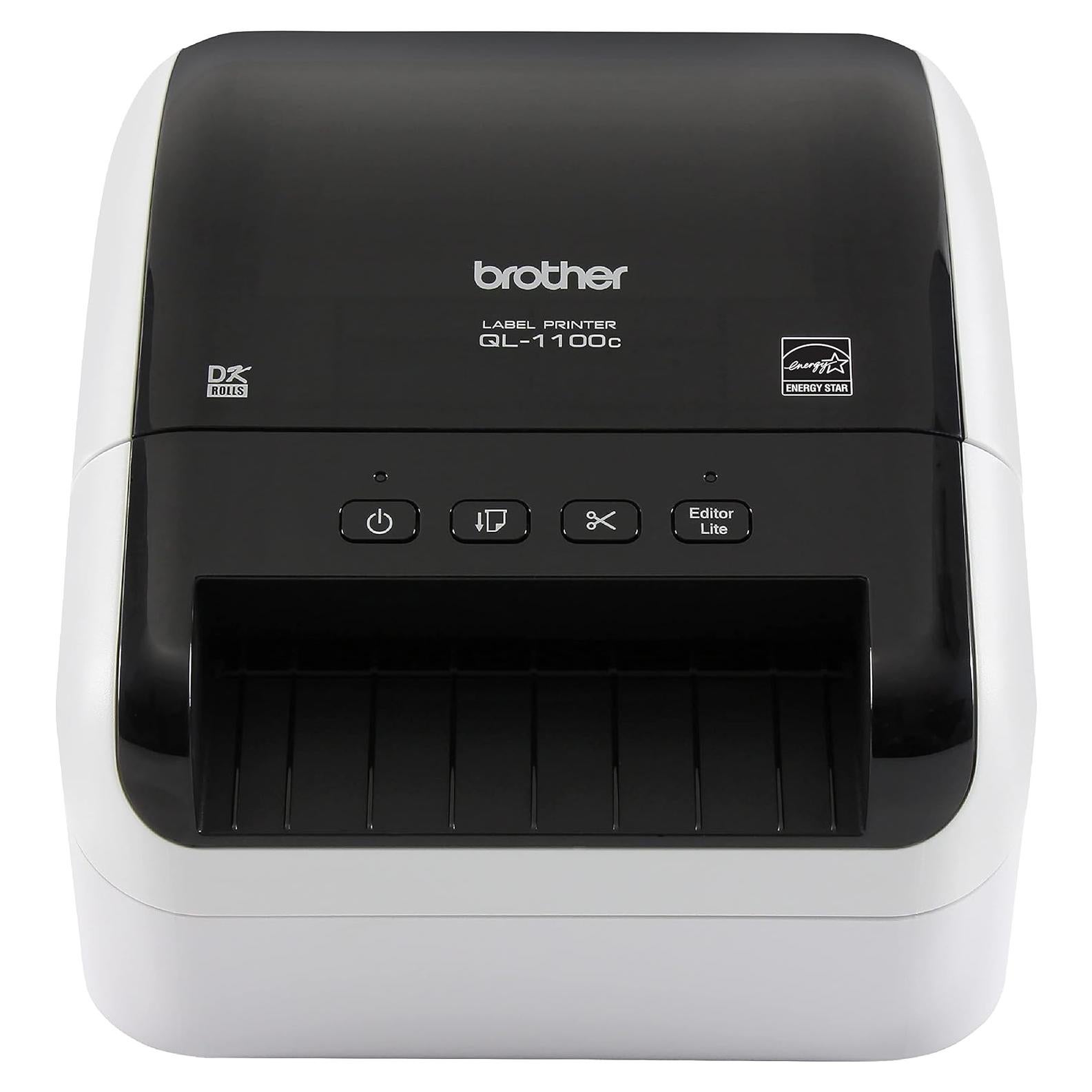 Brother QL-1100c Wide Format Label Printer, Shipping & Postage Labels 4” x 6”, Barcode & QR Code, High Speed, Direct Thermal Printing, Compact, uses DK Drop-in Label Rolls, USB Connectivity