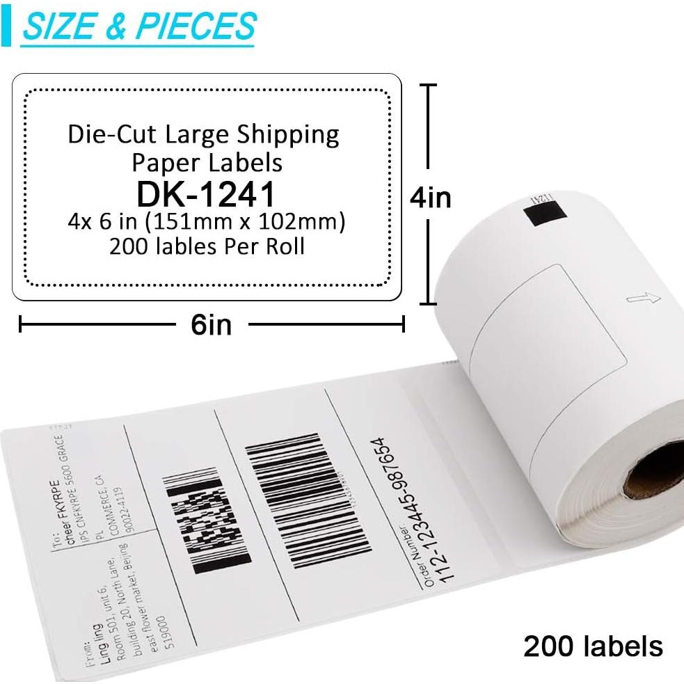 Etiquetas de Papel Blanco para Envíos Brother DK-1241 - 800 Unidades