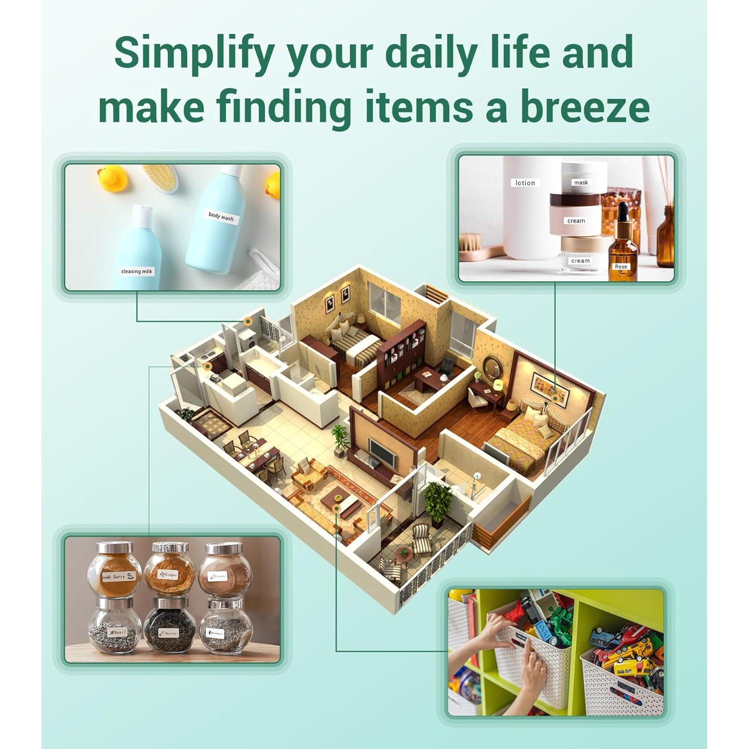 Etiquetadora Vixic D210S Verde con 4 Cintas Laminadas 12mm