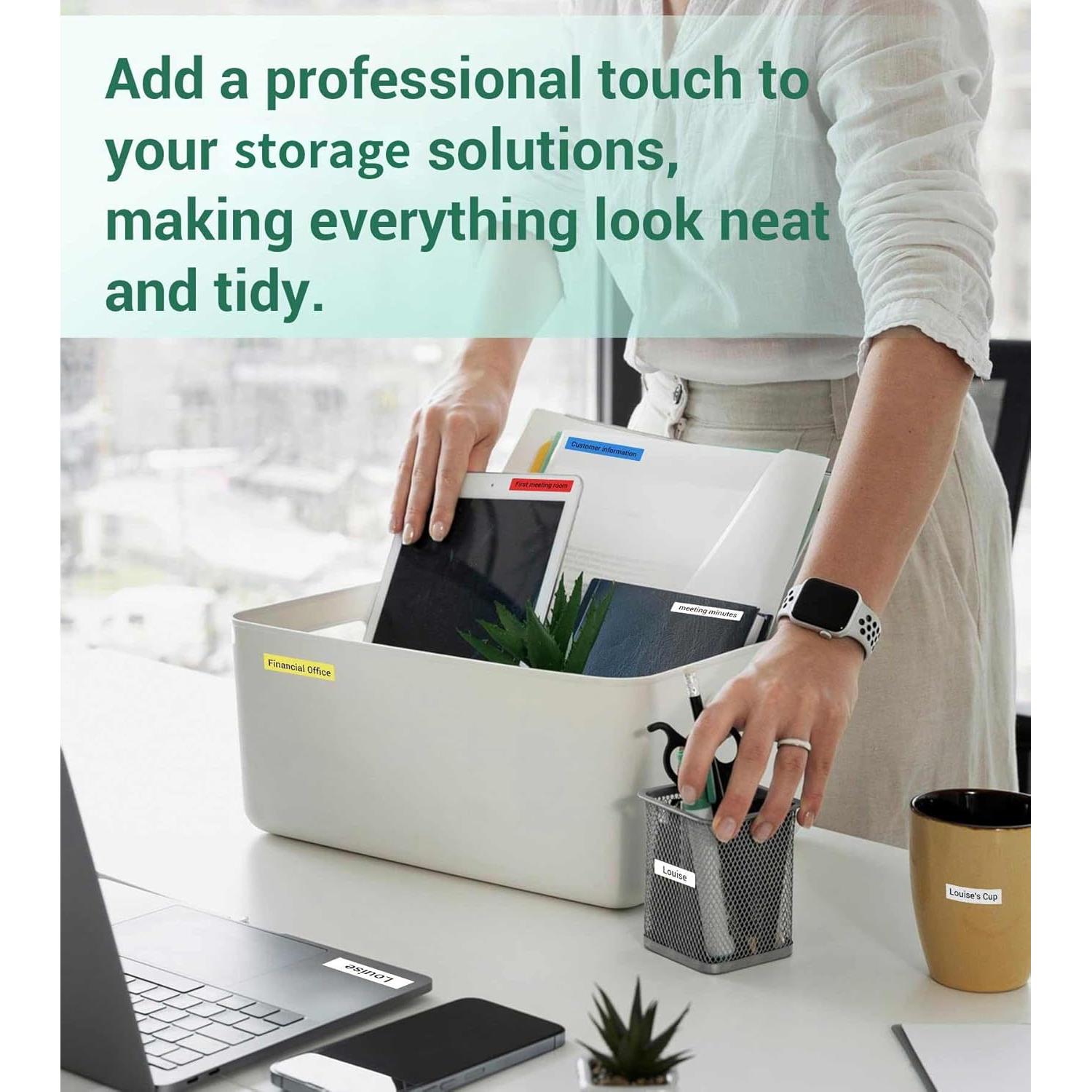 Etiquetadora Vixic D210S Verde con 4 Cintas Laminadas 12mm