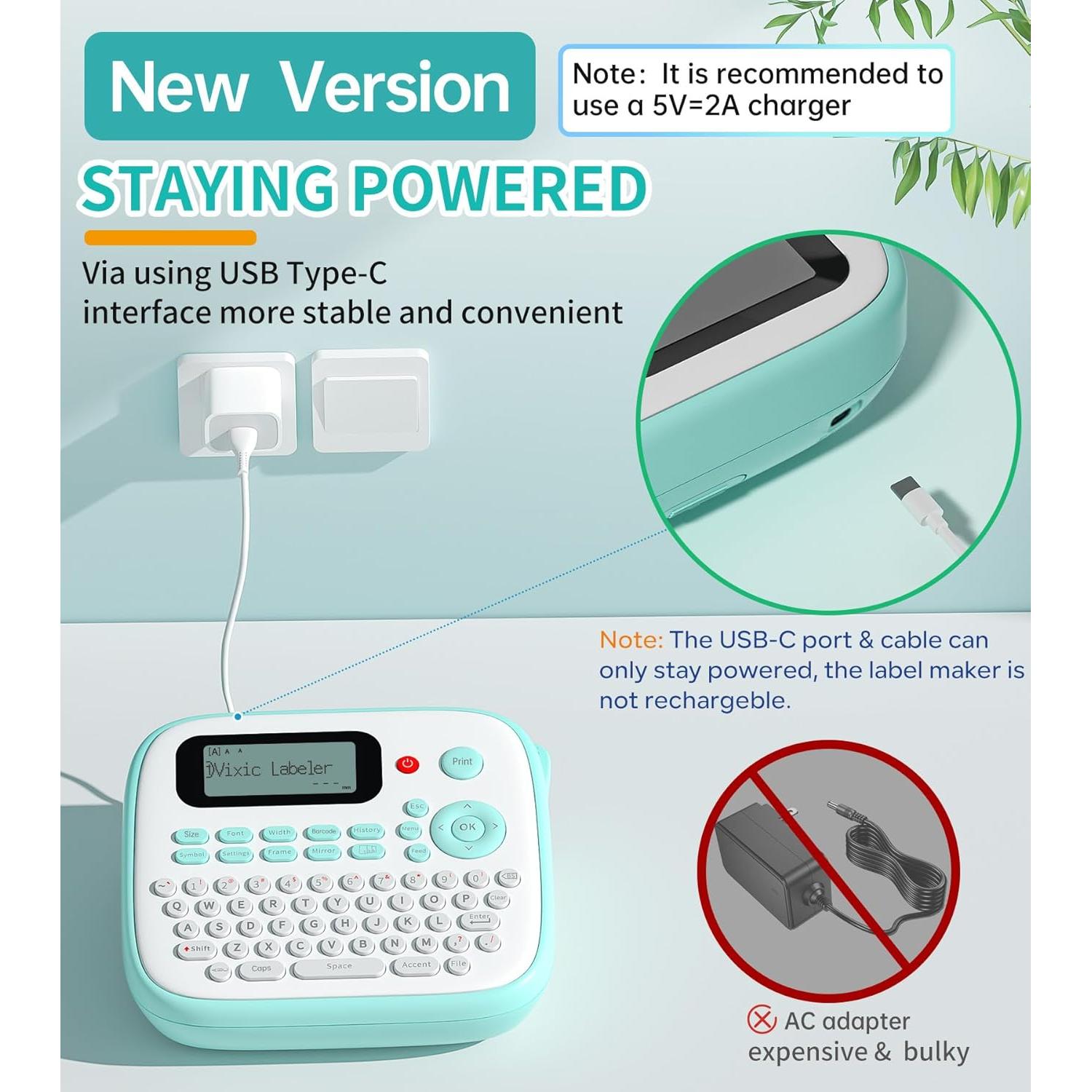 Etiquetadora Vixic D210S Verde con 4 Cintas Laminadas 12mm