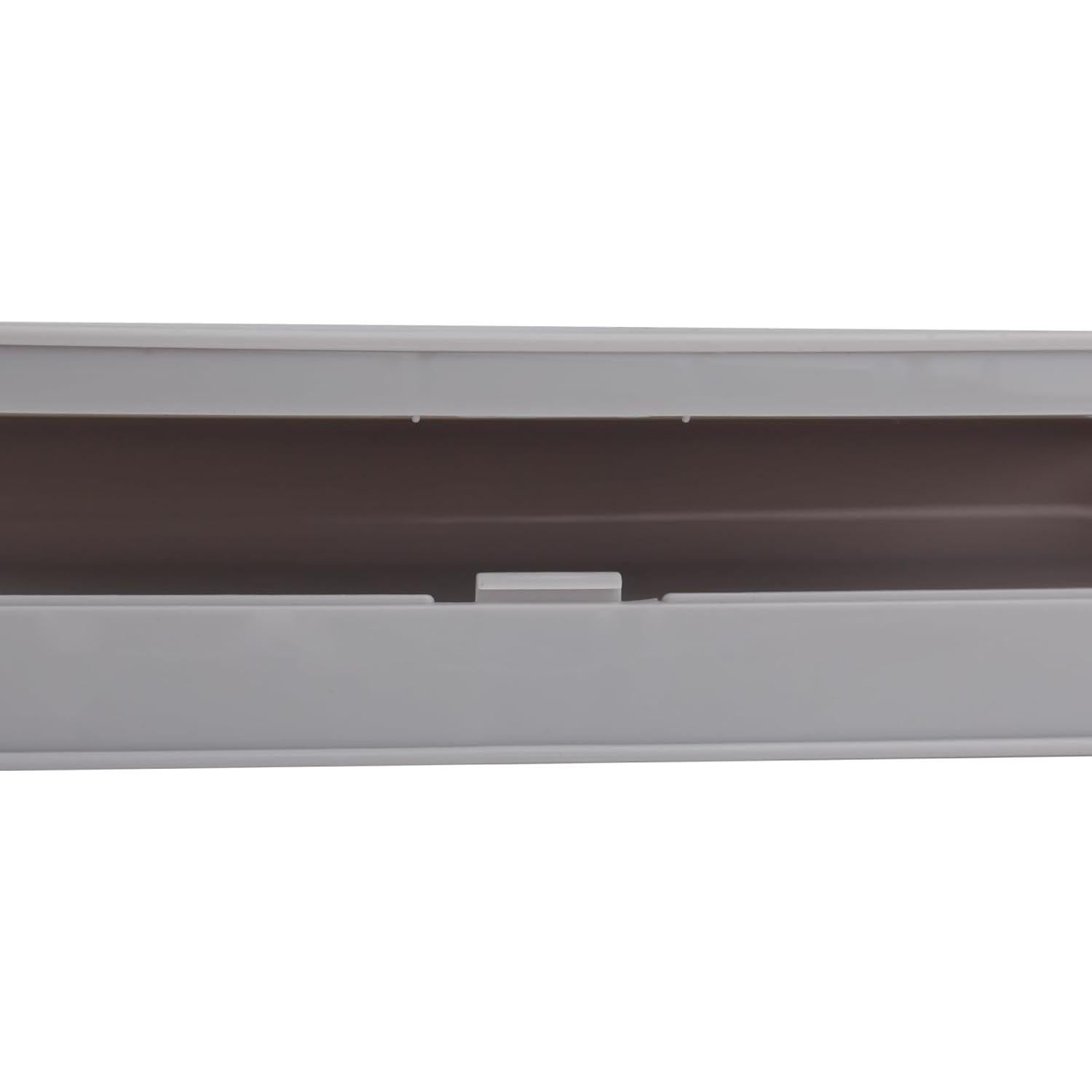 Caja de lápices HIEALO gris, estuche plástico 19.8x6.6 cm