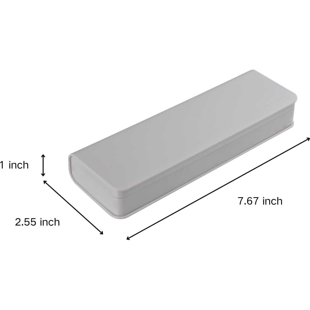 Caja de lápices HIEALO gris, estuche plástico 19.8x6.6 cm