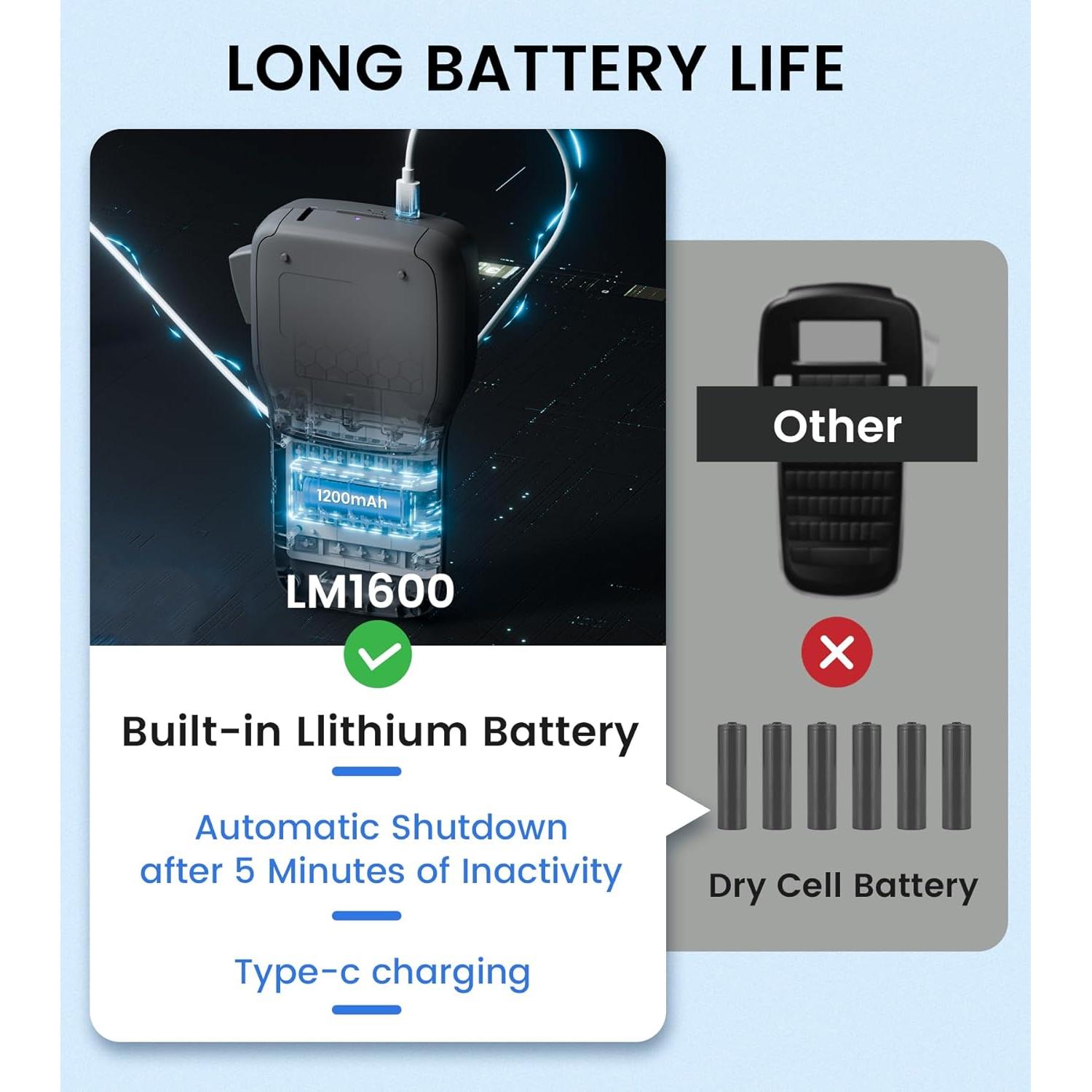 Etiquetadora Portátil Vixic LM1600 con Cinta Recargable 12mm