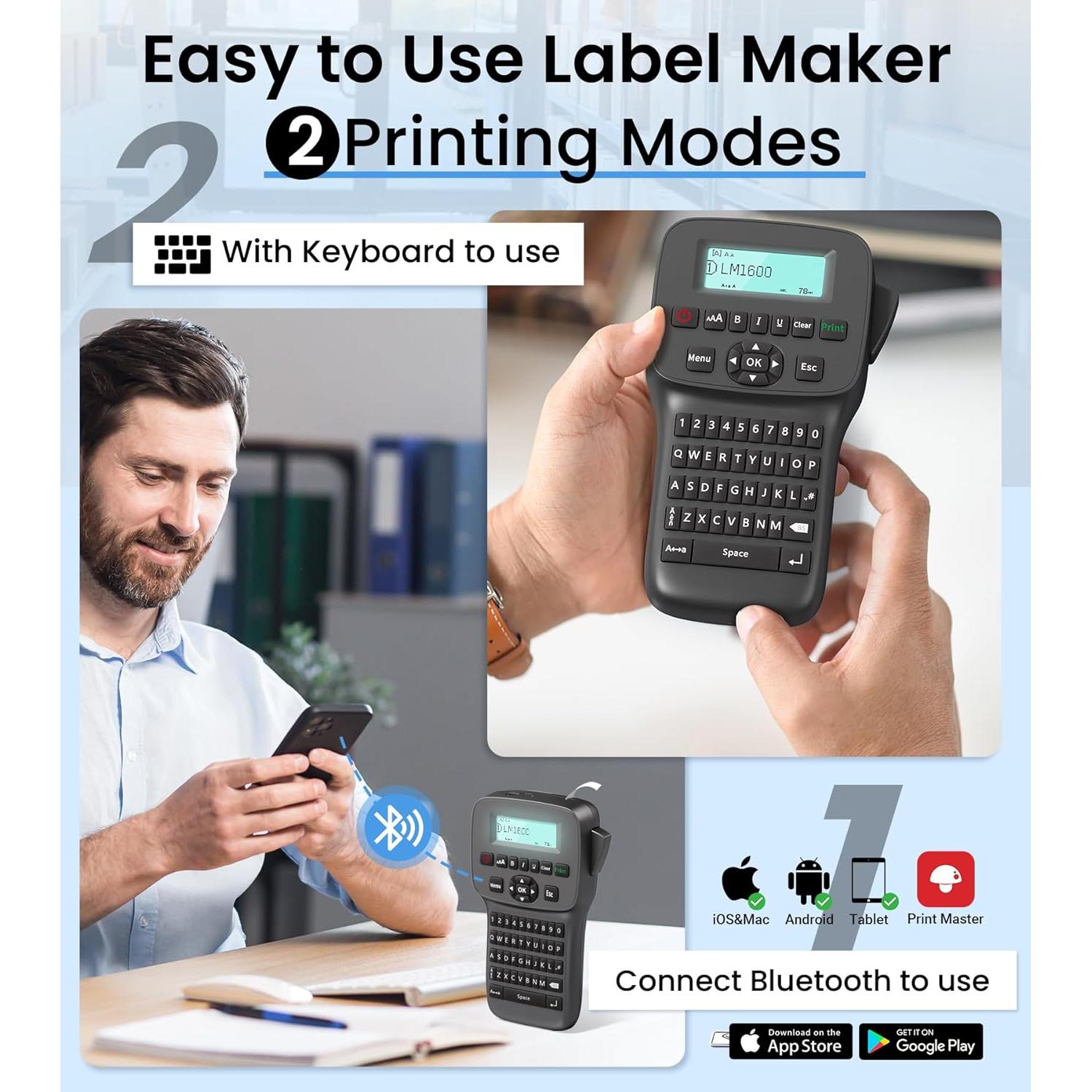 Etiquetadora Portátil Vixic LM1600 con Cinta Recargable 12mm