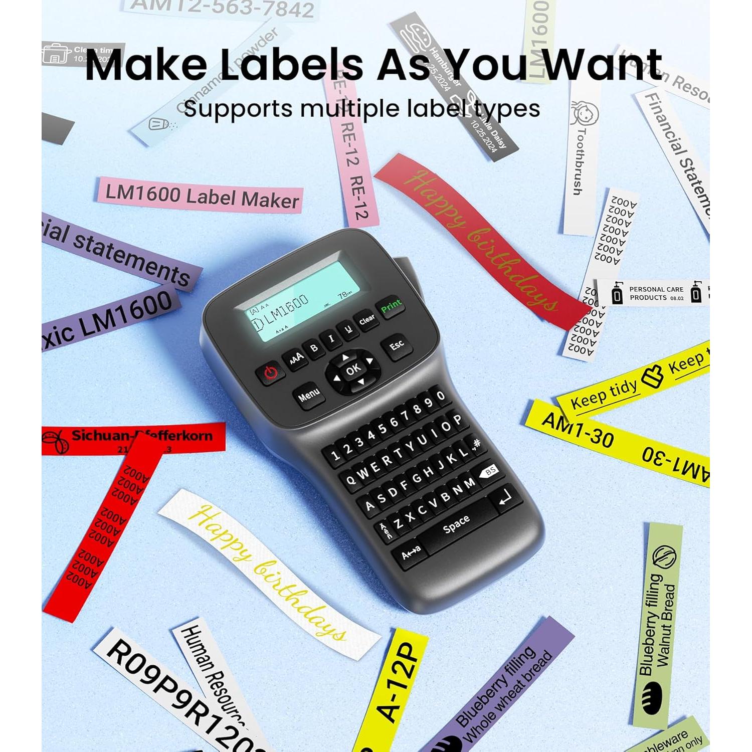 Etiquetadora Portátil Vixic LM1600 con Cinta Recargable 12mm