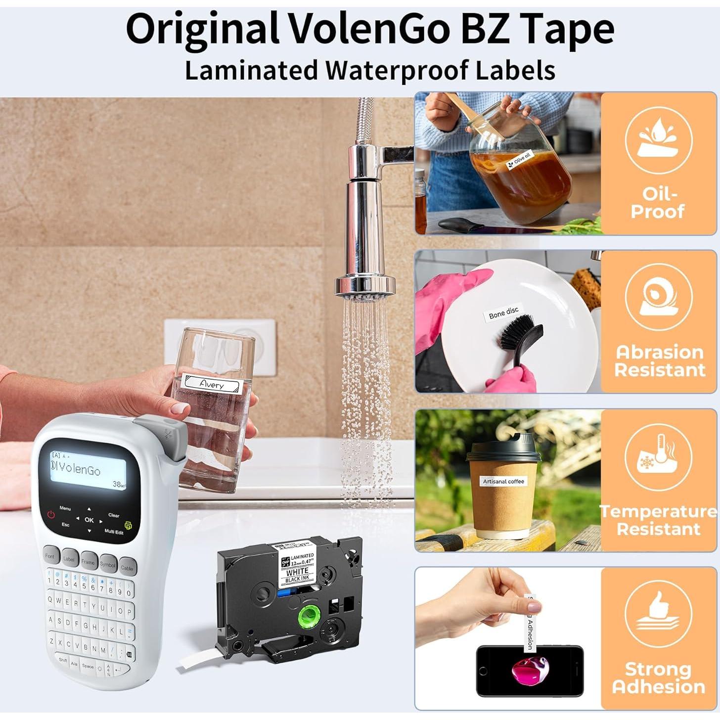 Máquina de Etiquetas VolenGo H1100 Portátil 12mm LCD Retroiluminada