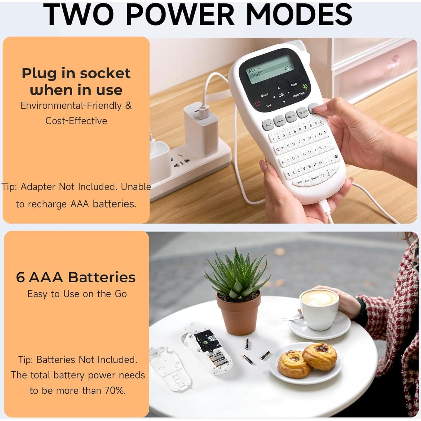 Máquina de Etiquetas VolenGo H1100 Portátil 12mm LCD Retroiluminada
