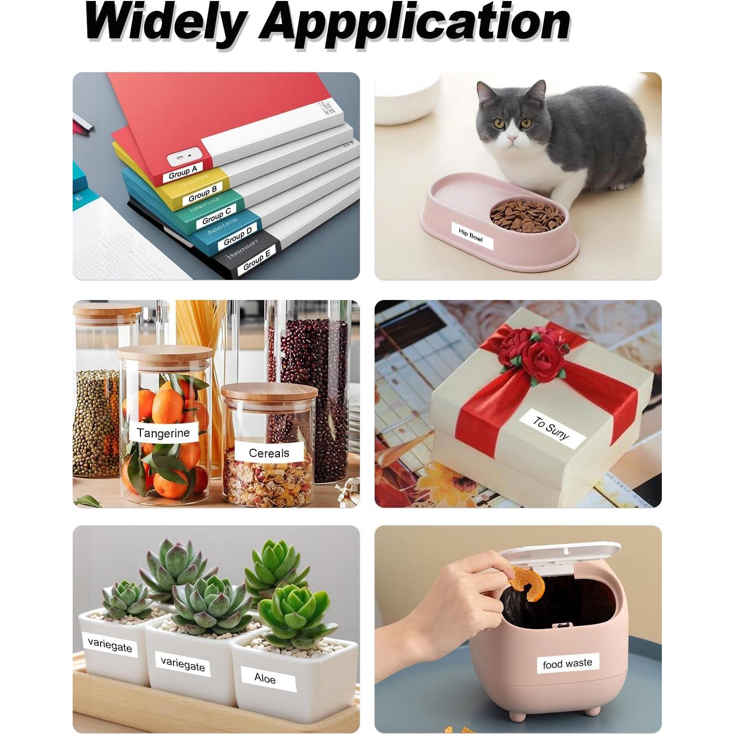 Paquete de 7 Cintas de Etiqueta Esser TZe-231 12mm Negro sobre Blanco