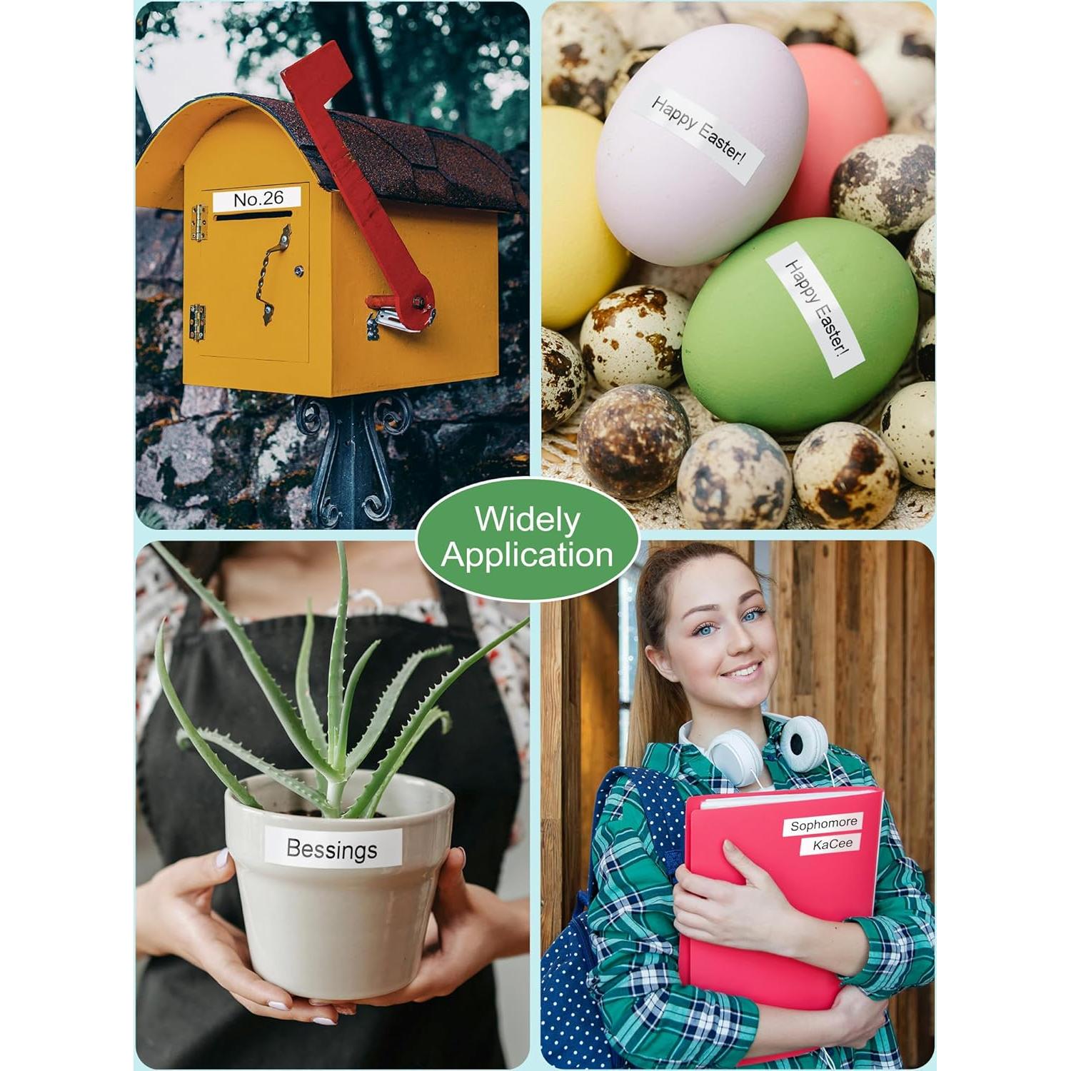 Paquete de 7 Cintas de Etiqueta Esser TZe-231 12mm Negro sobre Blanco