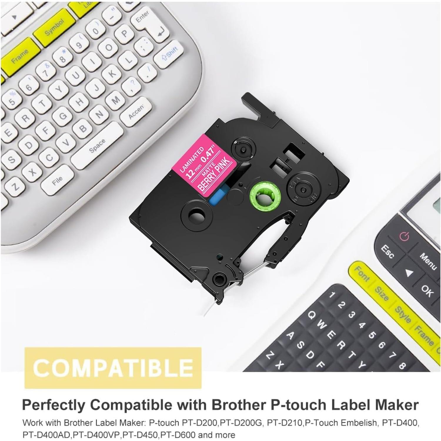 Cinta de Etiquetadora Brother P-Touch TZe 12mm 5 Colores