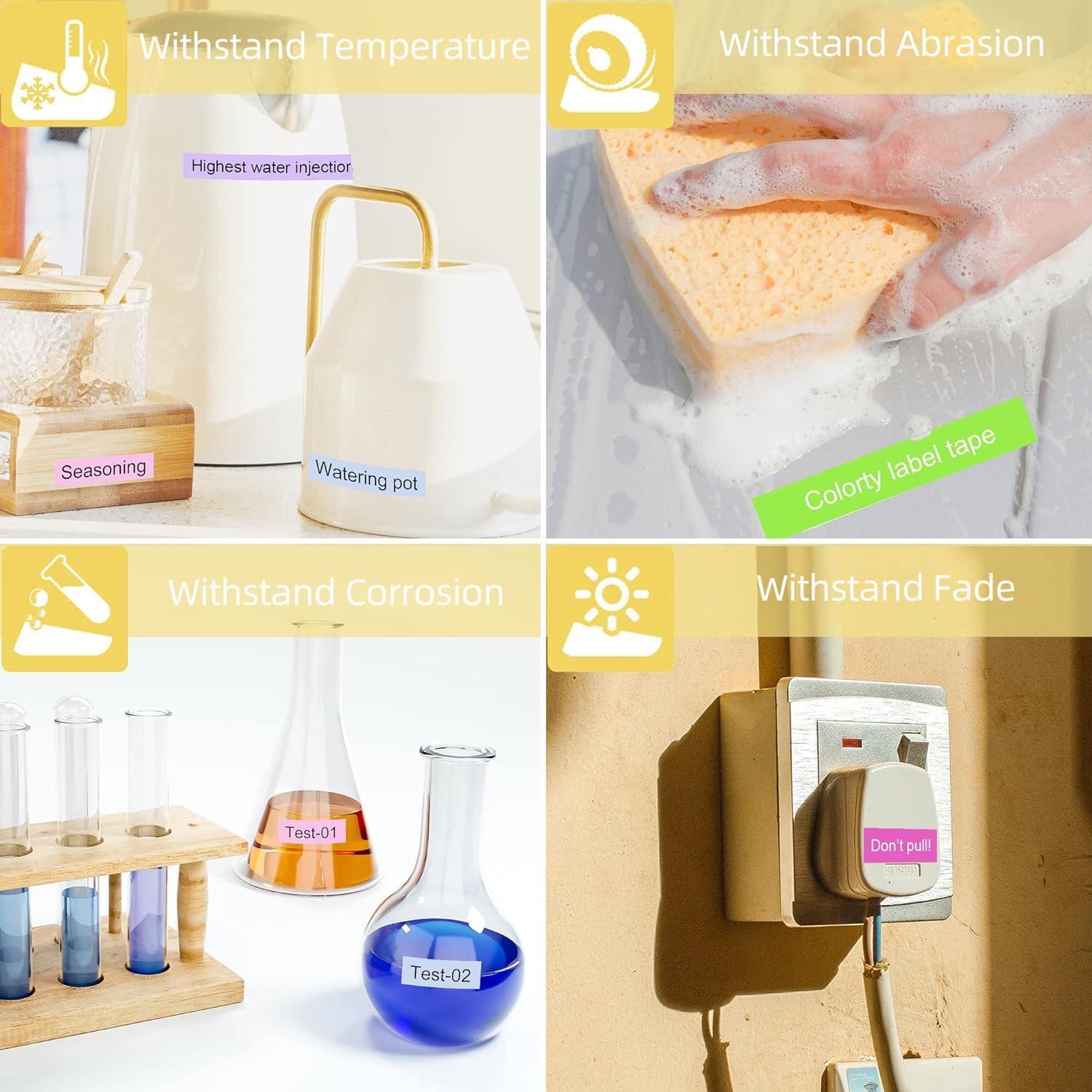 Cinta de Etiquetadora Brother P-Touch TZe 12mm 5 Colores