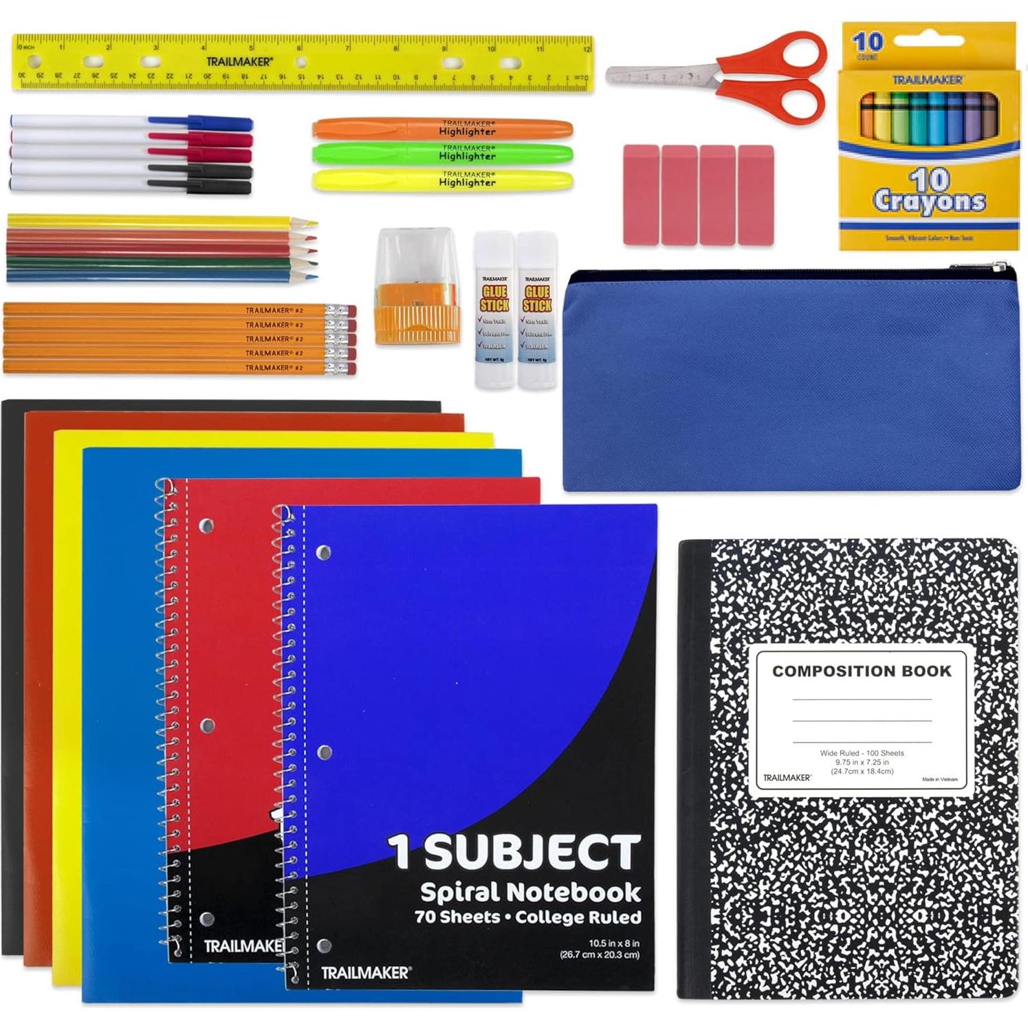 Kit Escolar 45 Piezas Trail maker K-12 - Lápices, Cuadernos