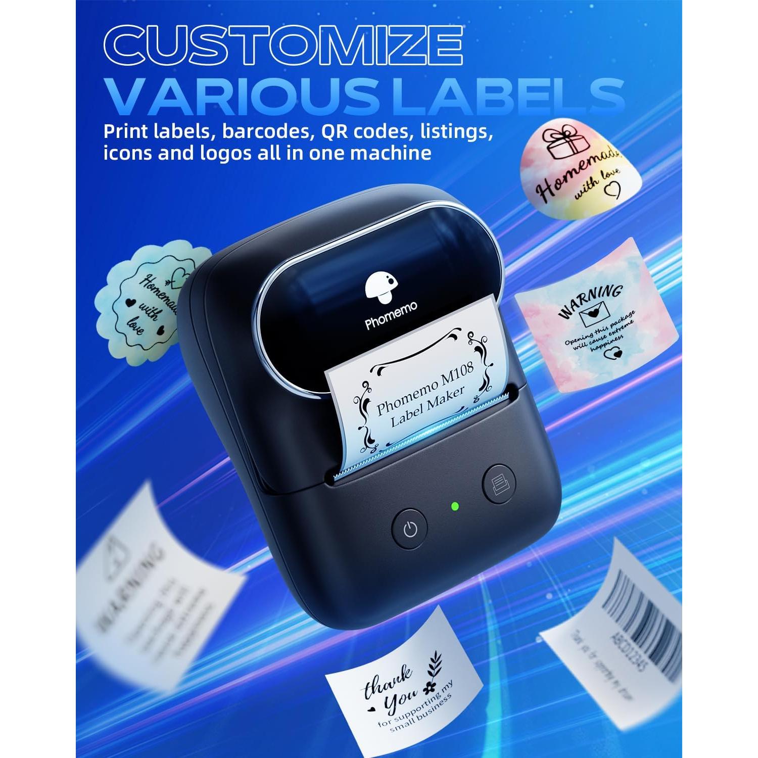 Etiquetadora Bluetooth Phomemo M108 2 Pulgadas para Oficina y Hogar