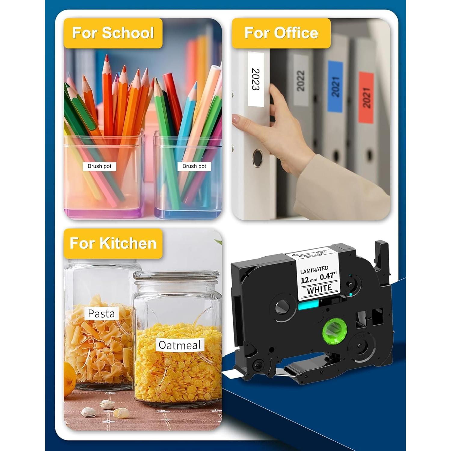 Cintas de Etiquetadora Brother P-Touch 12mm Pillex AZE-231