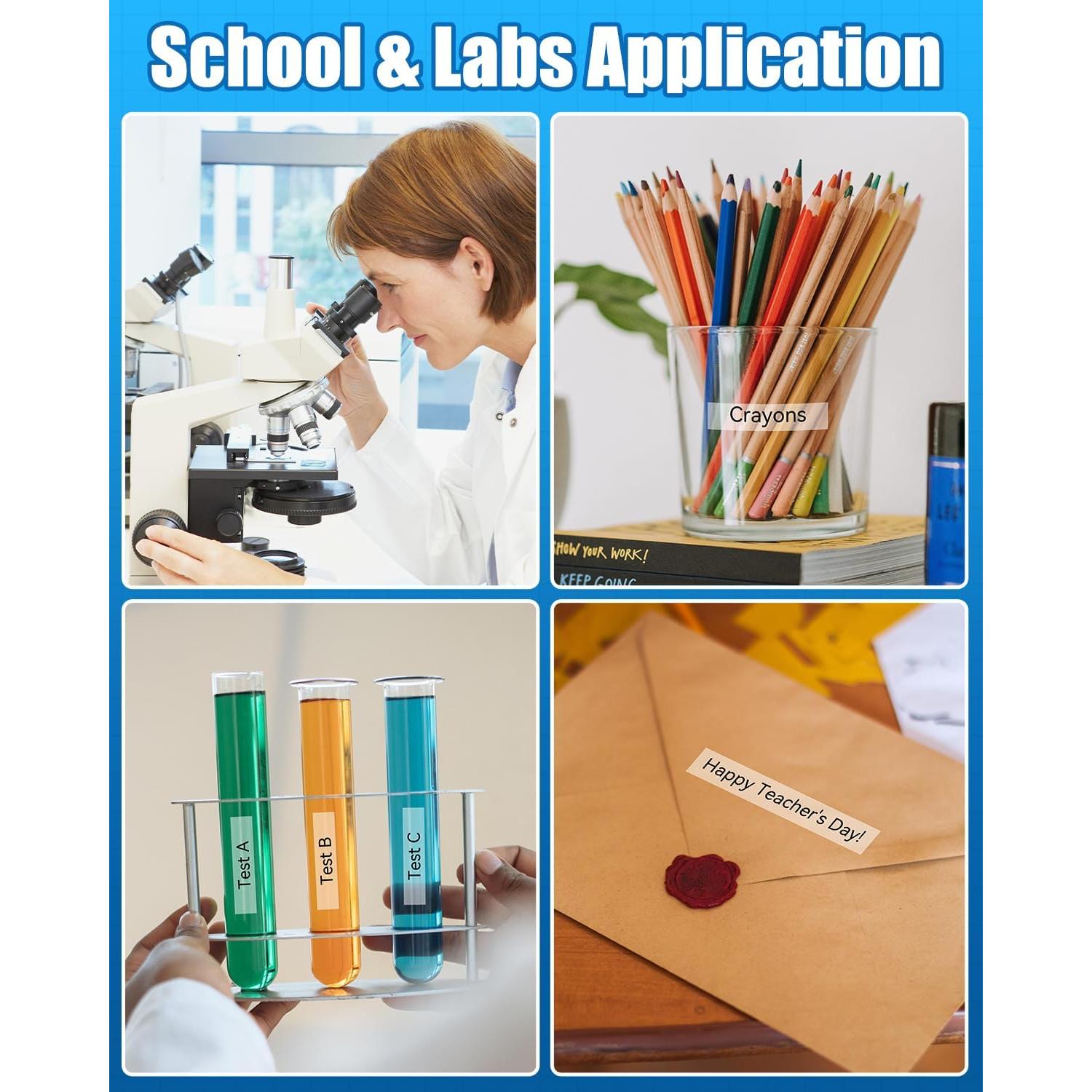 Cinta de Etiquetadora MarkDomain TZe-131 12mm Transparente 4-Pack